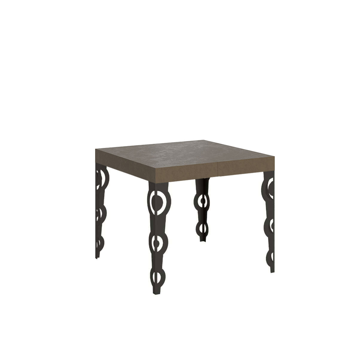 Mesa extensible Karamay 90/246x90 cm gris paloma con patas antracita - Itamoby