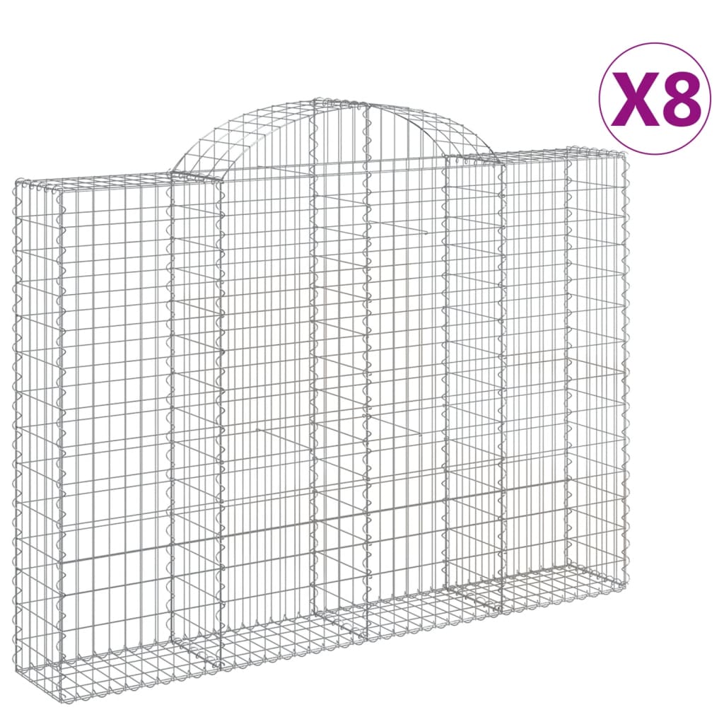 Vidaxl Cestas Gaviones Forma de Arco Hierro 200x30x60/80cm