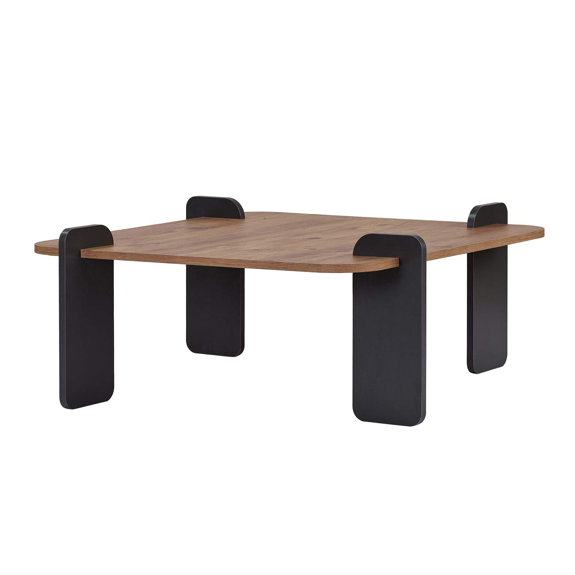 Habitat y Jardin - Mesa baja de madera "Marais" - 90 x 90 x 35 cm - Marrón claro