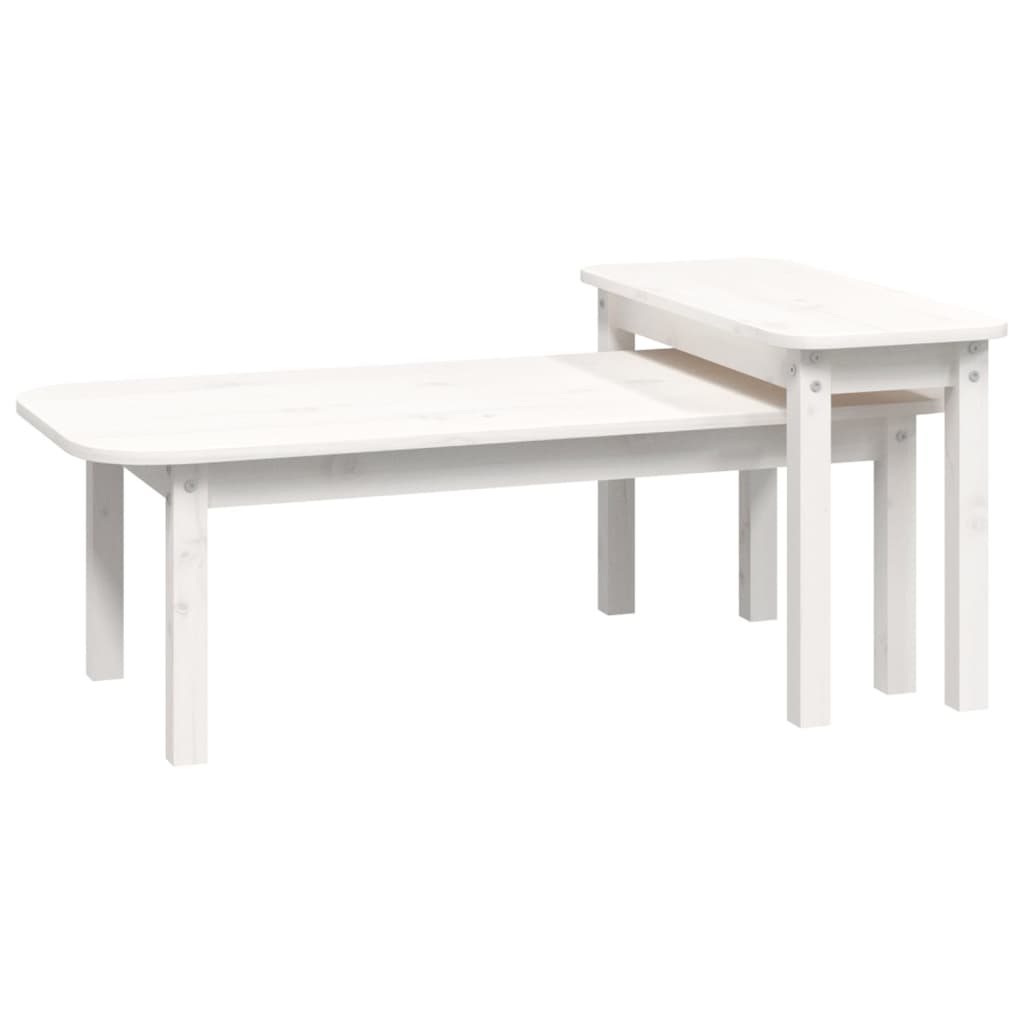 Juego de Mesas de Centro Vidaxl Madera Maciza de Pino Natural
