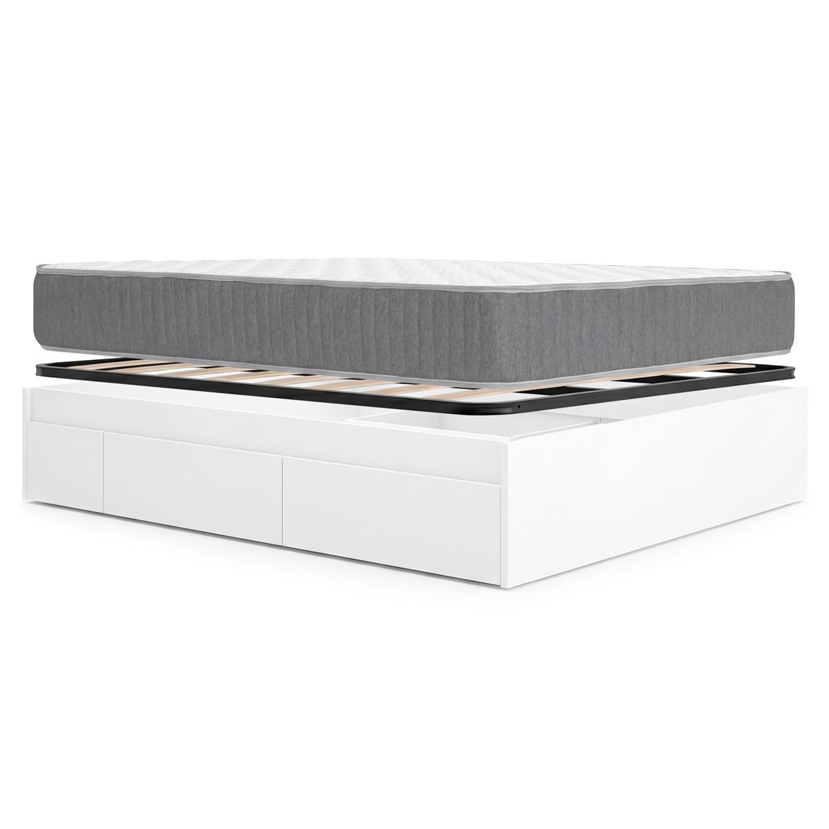 Pack ahorro matrimonio Cama compacta Alice, Colchón viscoelástico y muelles Aurea y Somier 150 x 190 cm