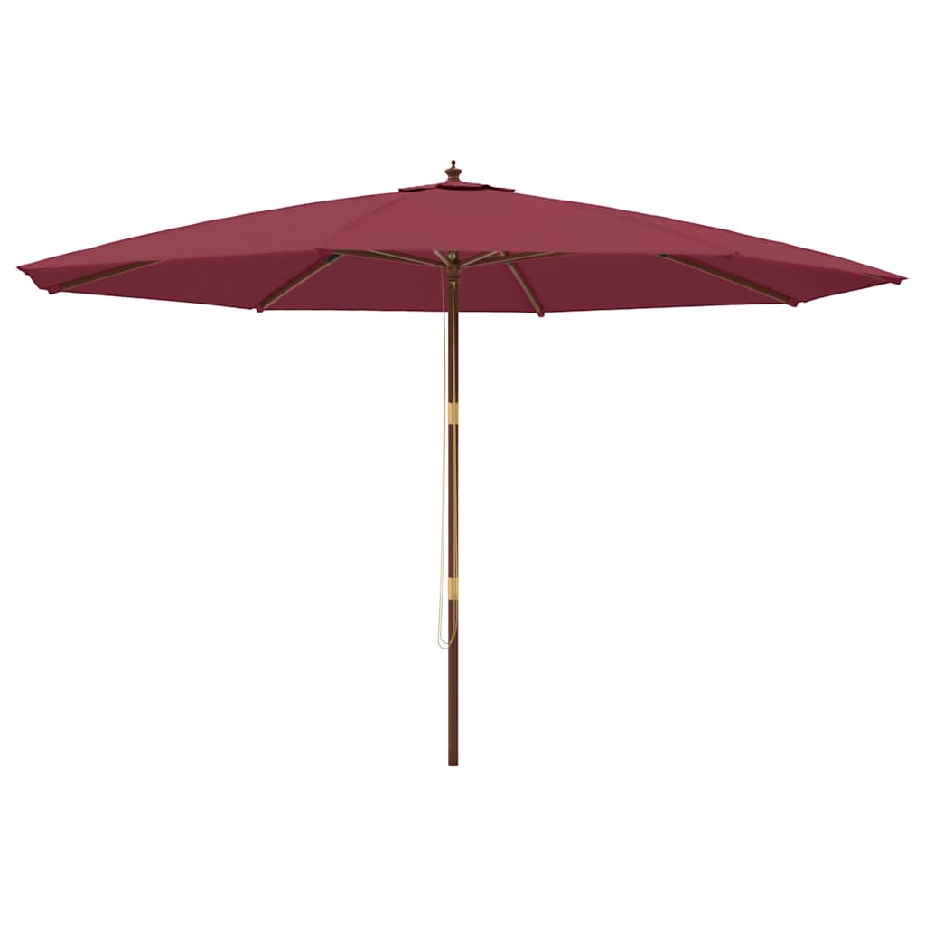 vidaXL Sombrilla de jardín con poste de madera rojo burdeos 400x273 cm