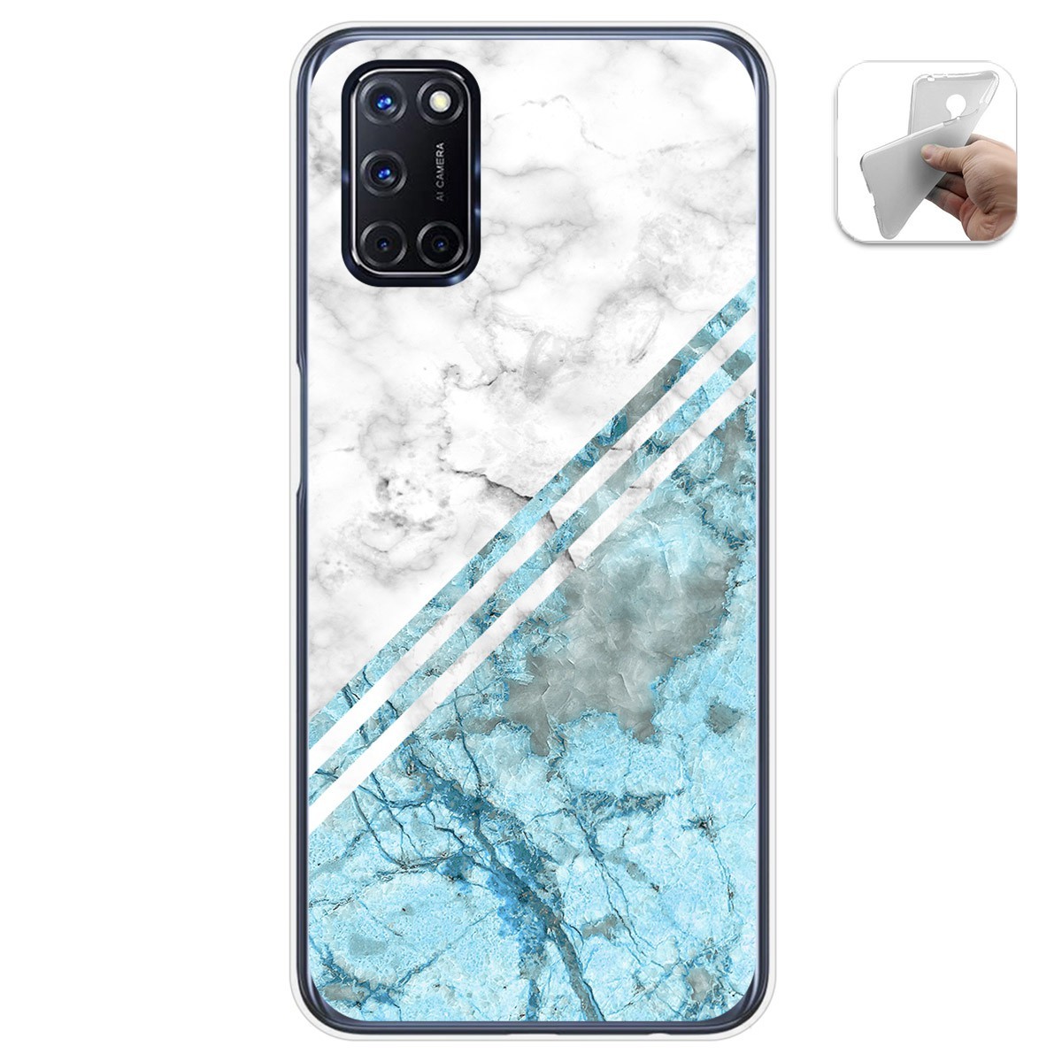 Tumundosmartphone Funda Gel Tpu para Oppo A52 / Oppo A72 diseño Mármol 02 Dibujos