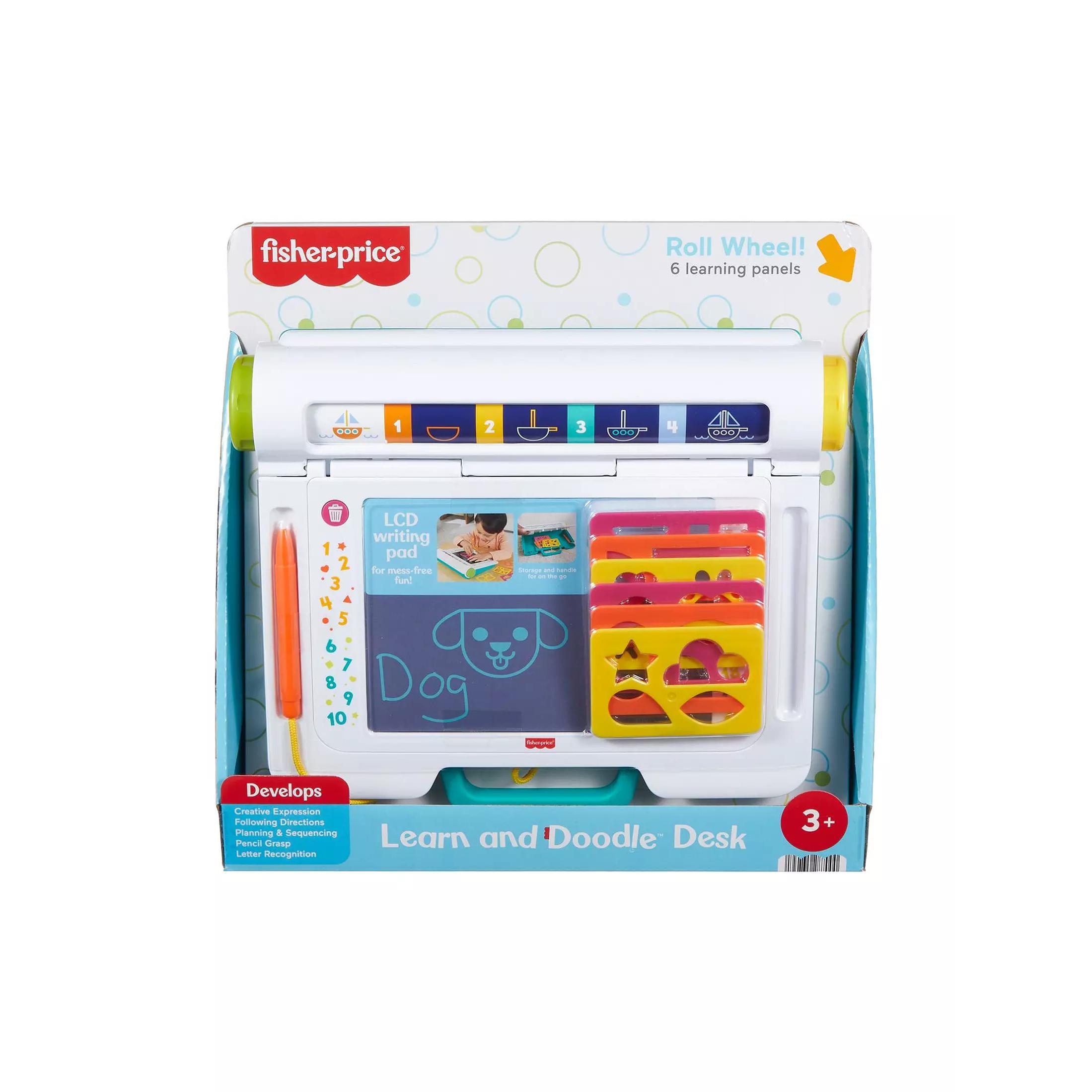 Fisher-Price Pizarra LED de aprendizaje para escribir y dibujar para viajes, juego creativo, niños de 3 años en adelante (Mattel JDL70)