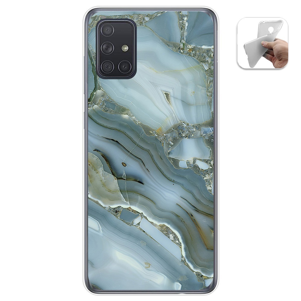 Tumundosmartphone Funda Gel Tpu para Samsung Galaxy A71 5G diseño Mármol 09 Dibujos