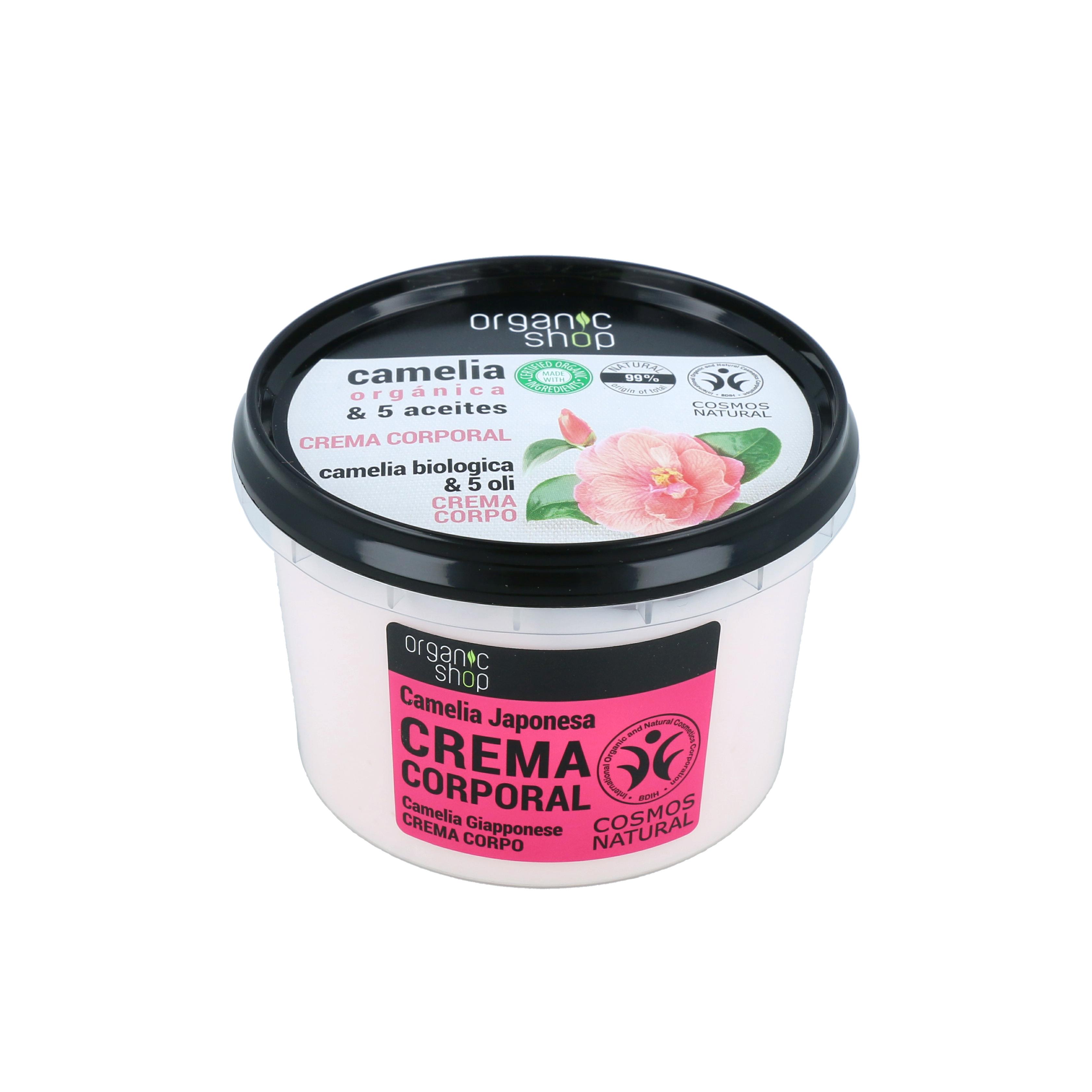 Crema corporal Camelia Japonesa 250 ml de crema Organic Shop