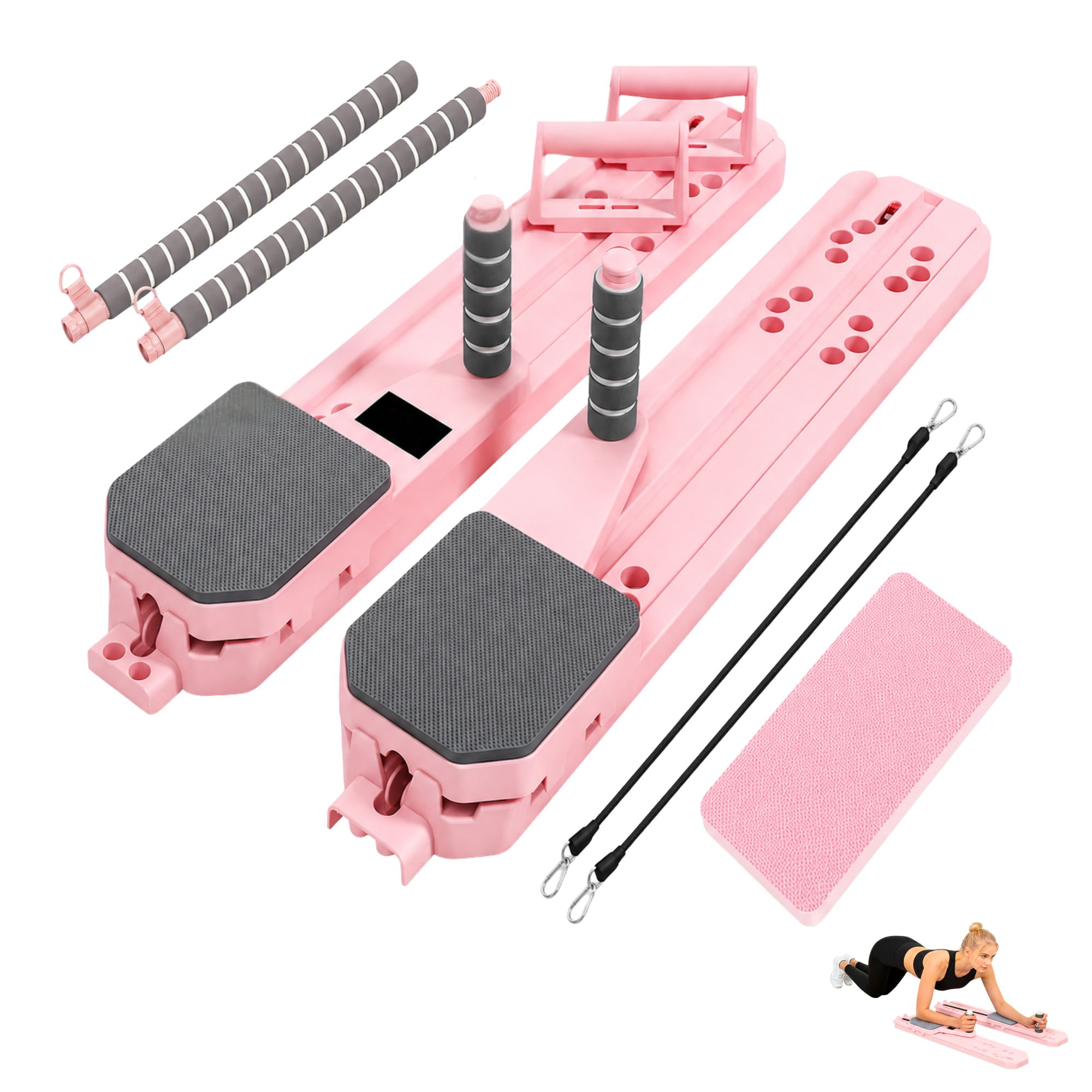 MAGIC SELECT Tabla Pilates Reformer Multifuncional con Cuerdas, Temporizador y Esterilla