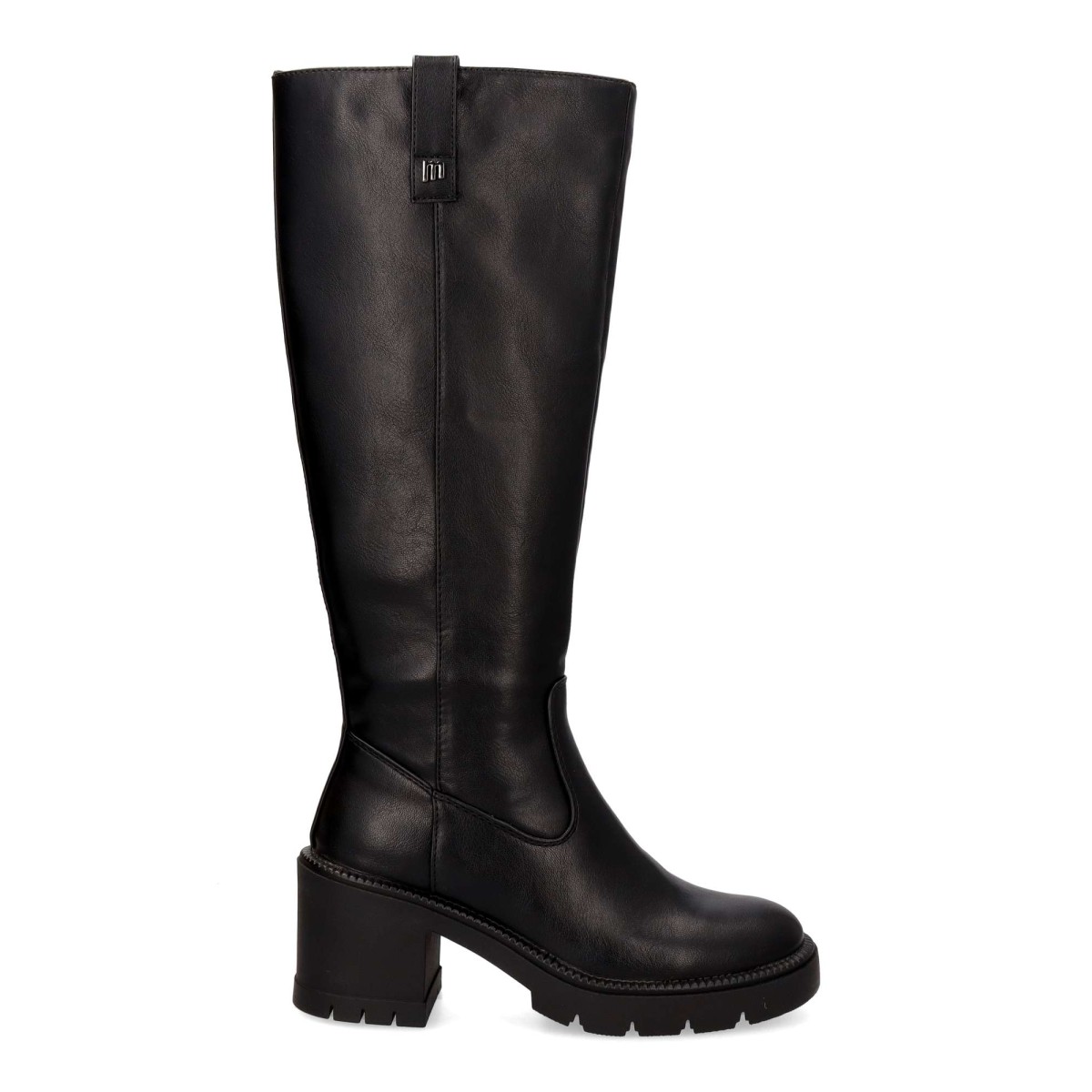 MTNG - Botas altas para mujer modelo Praga con tacón ancho y diseño minimalista, versátiles para combinar con cualquier outfit