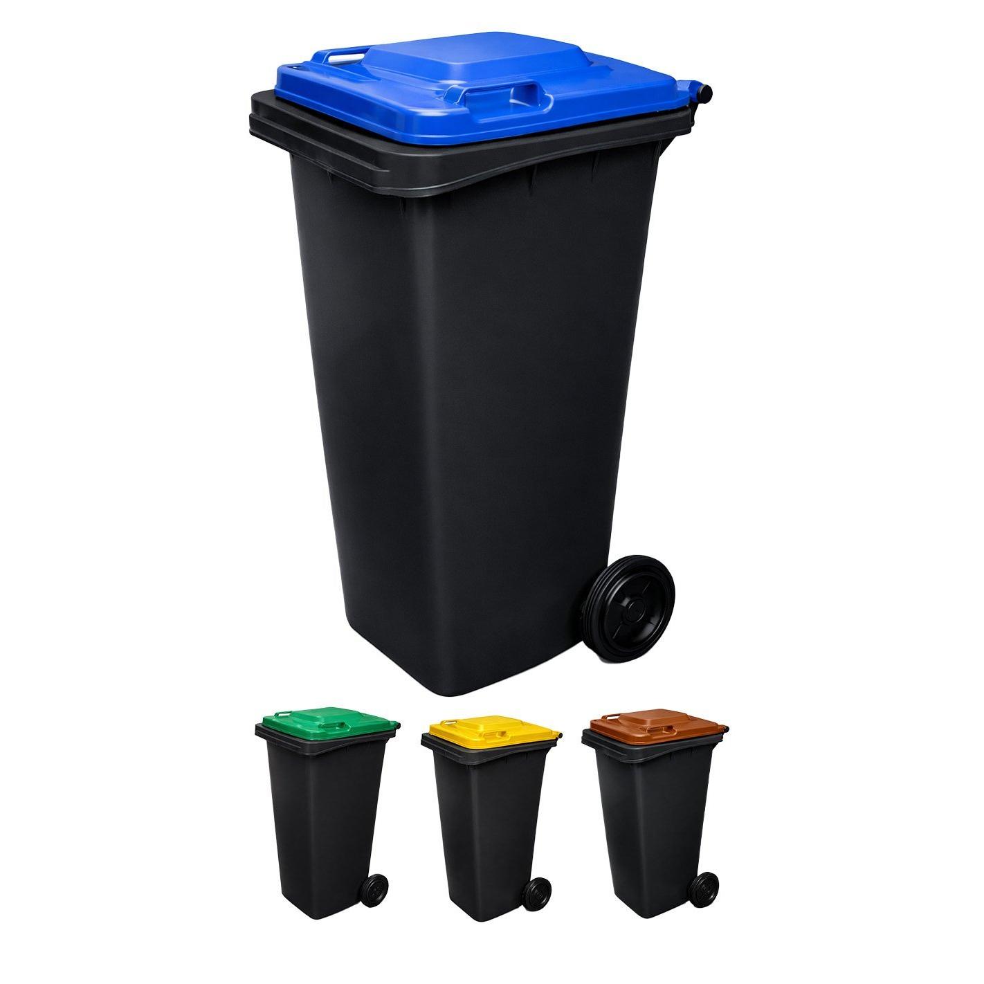 Contenedor de basura reciclables 240L 2 ruedas | Ecodiseño Negro