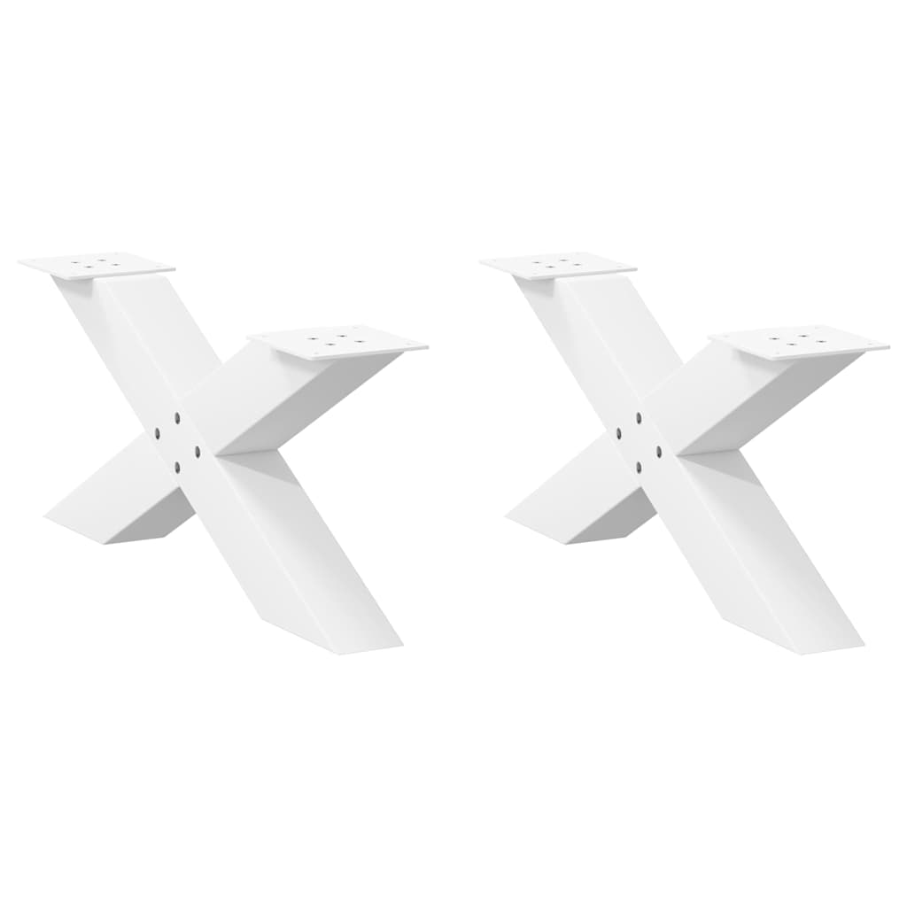vidaXL Patas para mesa de centro en forma de X (2 unidades) 70 x (30-31) cm, acero