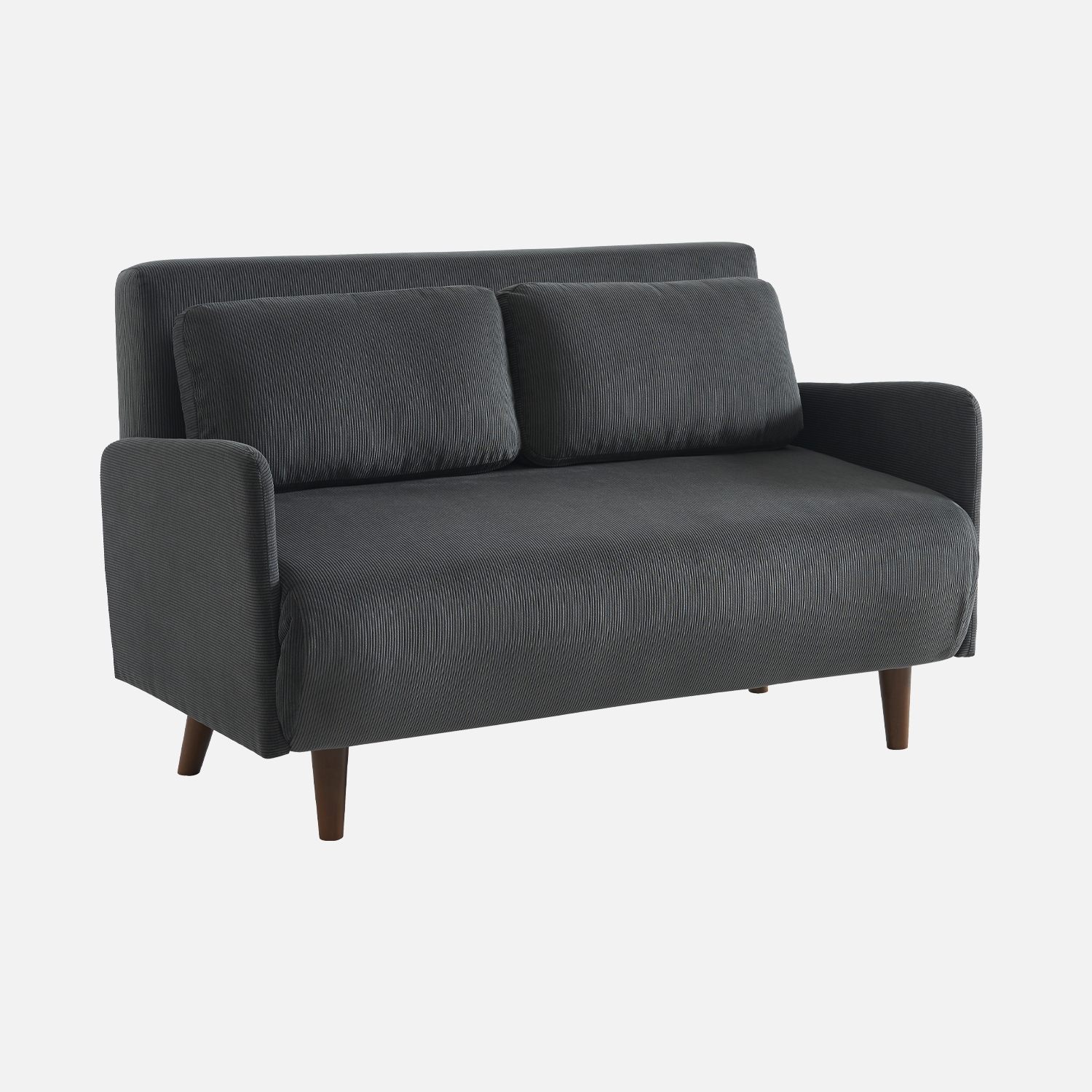sweeek - Sofá cama de pana con patas de madera,  2 plazas  , Panam pana , 130x77x83