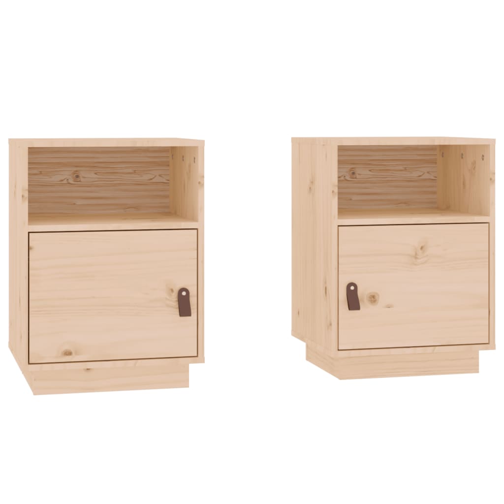 Vidaxl Mesitas de Noche Madera Maciza de Pino 40x34x55 Cm Natural