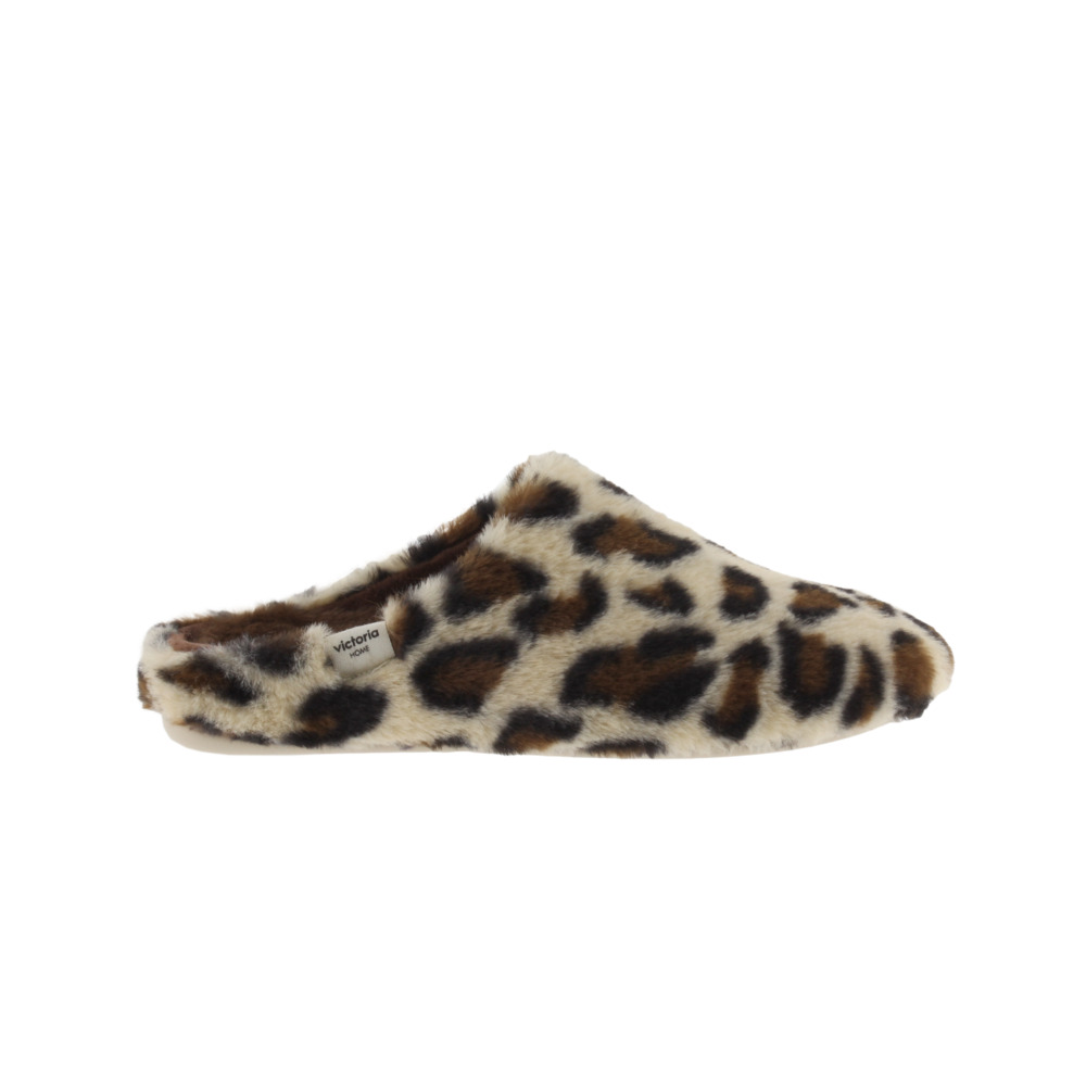 Victoria Norte Zapatillas de casa abiertas de pelo animal print 1081126