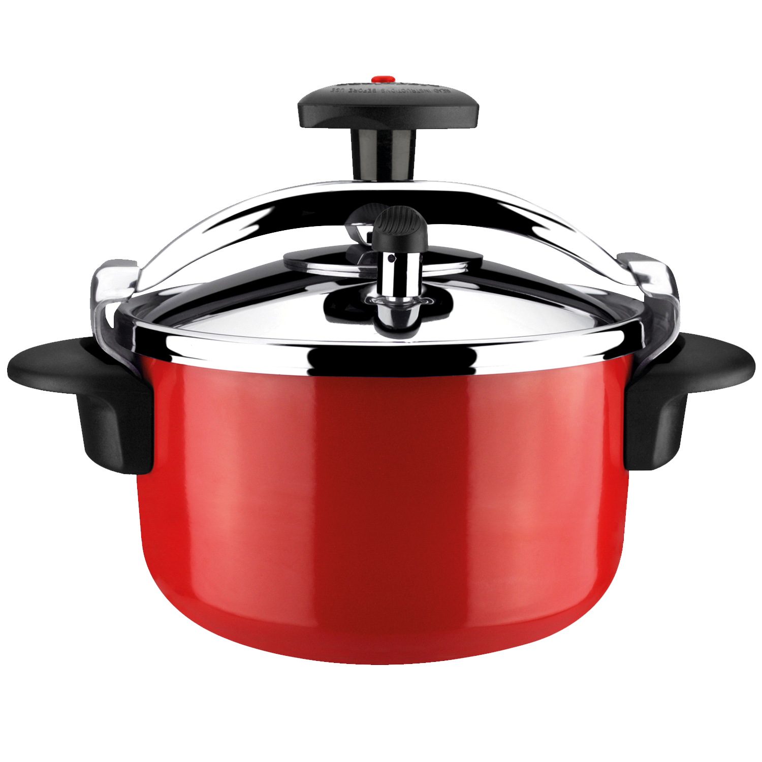MAGEFESA CASTELL Olla a Presión Rápida Roja, Acero Inoxidable 18/10, Fondo Difusor y Pomo Rotatorio, Apta en Cualquier Cocina