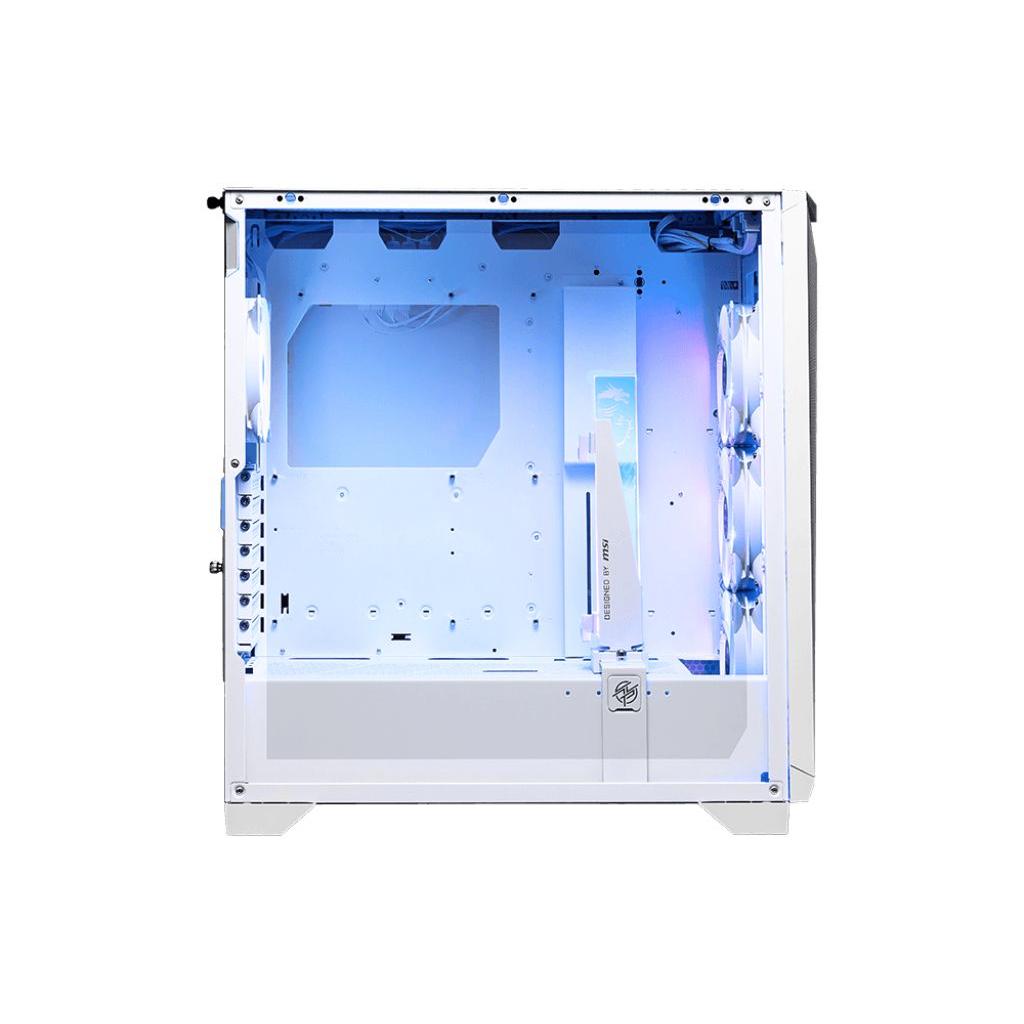 MSI - Caja de PC gaming MPG Gungnir 300R Airflow 306-7G21W21-W57 Midi Tower blanca con soporte para refrigeración líquida, 7 ventiladores y compatibilidad ATX/EATX/ITX/microATX