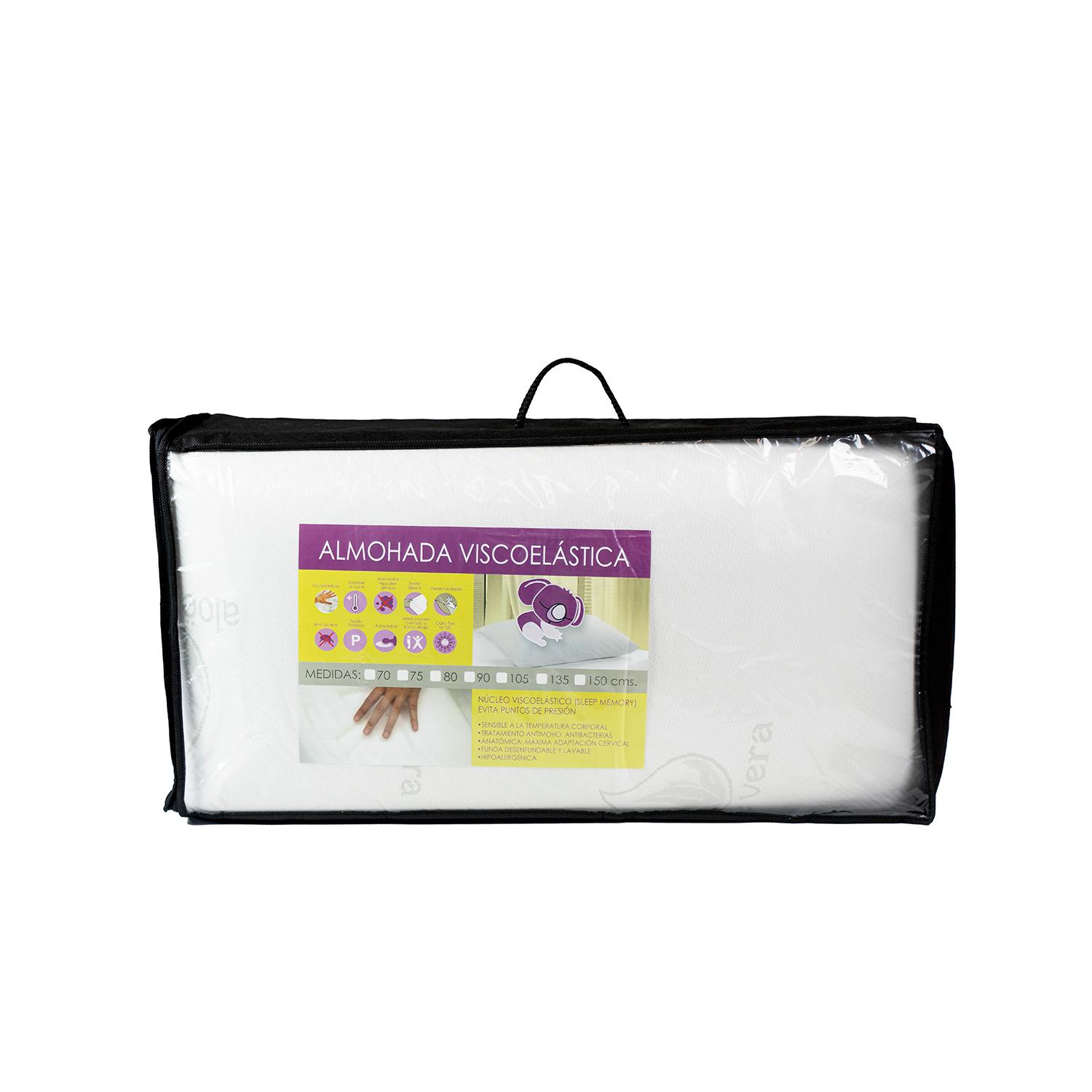 Almohada Viscoelástica Supernova con Núcleo de Viscoelástica y Funda Exterior de Aloe Vera, Doble Funda Desenfundable con Cremallera para Fácil Lavado, Forma Rectangular