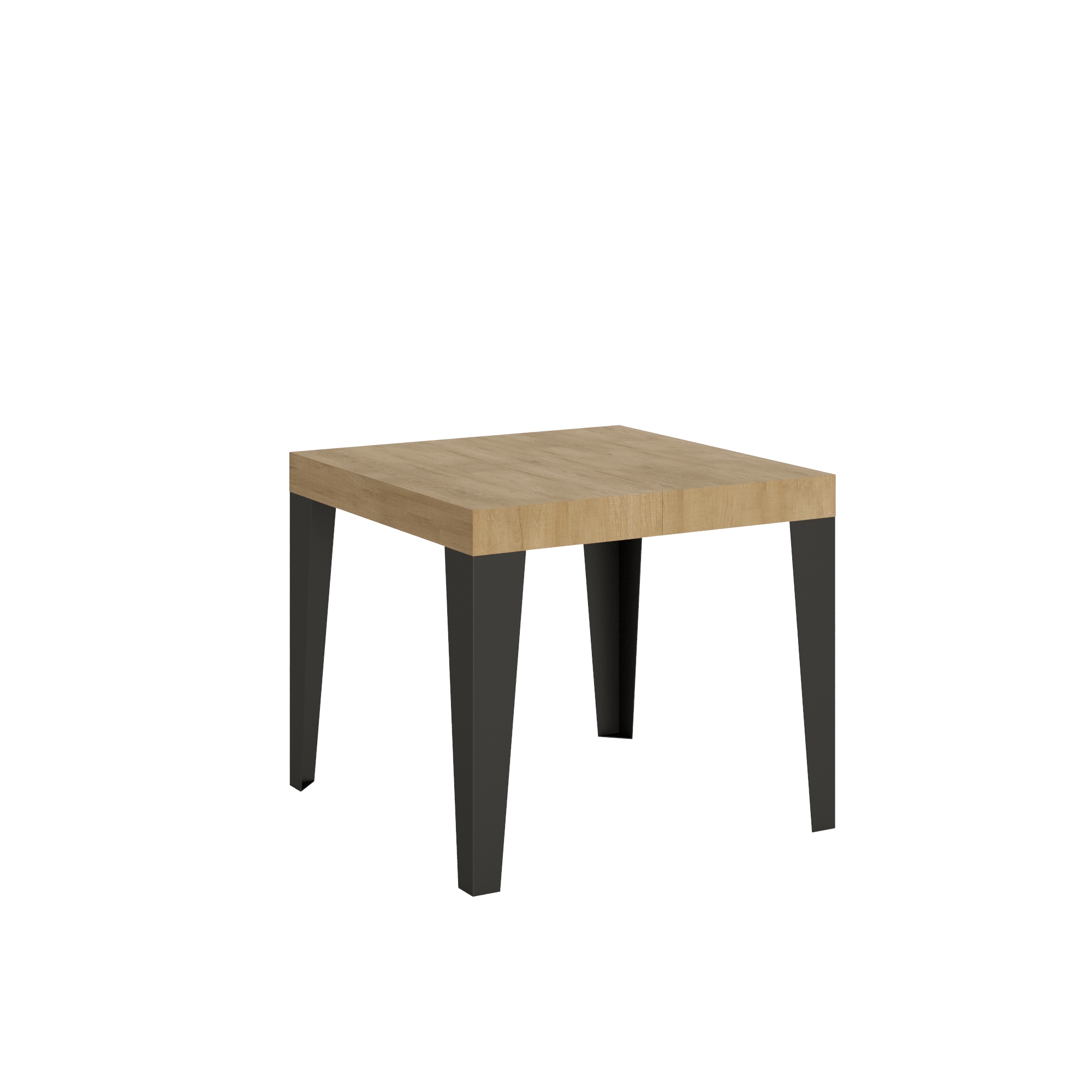 Mesa extensible 90x90/246 cm Roble Flameado Nature Estructura Antracita - Itamoby