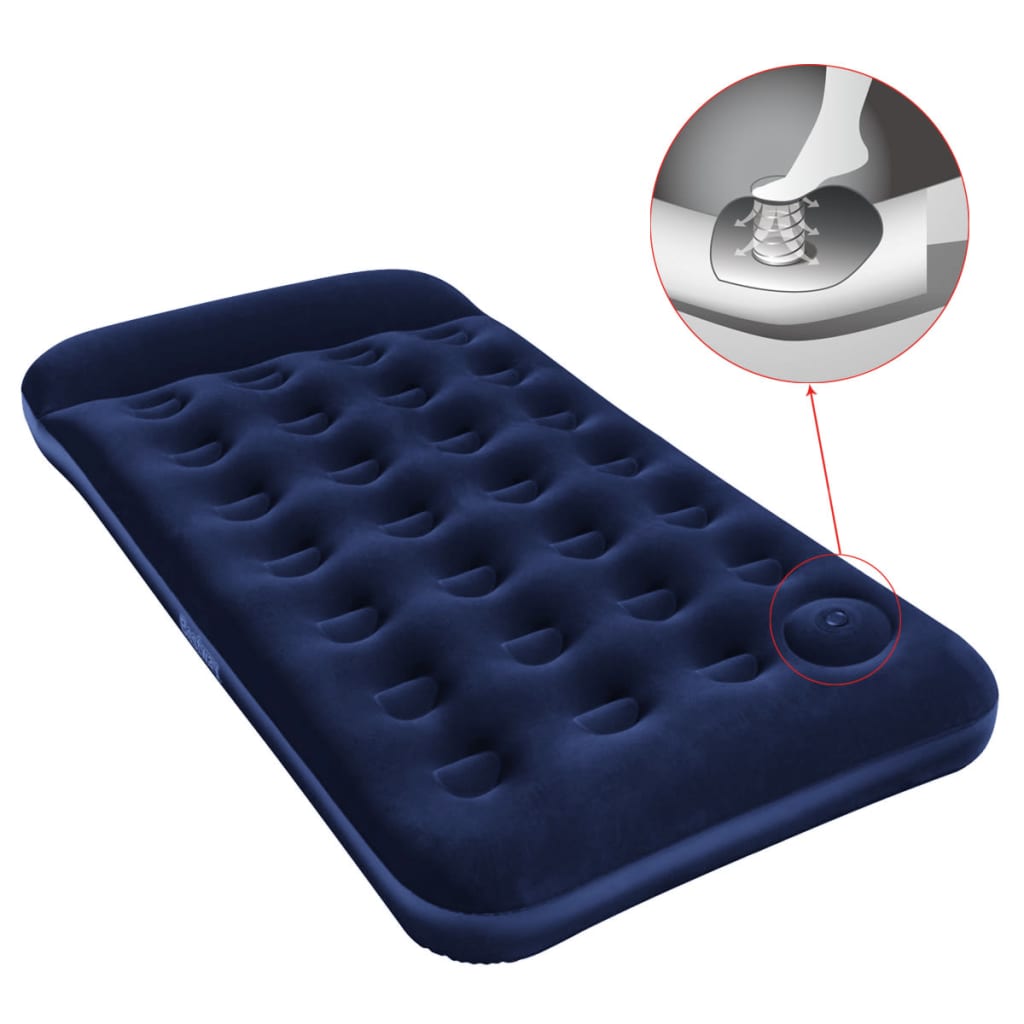 Bestway Cama Hinchable Camping y Bomba Colchón Inflable Viaje Dimensiones 188 x 99 x 28 cm, 191 x 137 x 28 cm