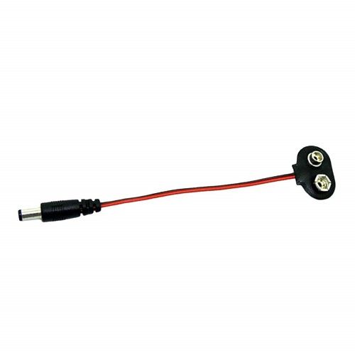 CABLEPELADO Cable Adaptador de bateria Arduino DC 9V | Cable de alimentación a presión de batería de 9V | Conector Tipo T | Conector DC 5,5x2,1mm | Apto para Arduino Uno R3 | 15 cm