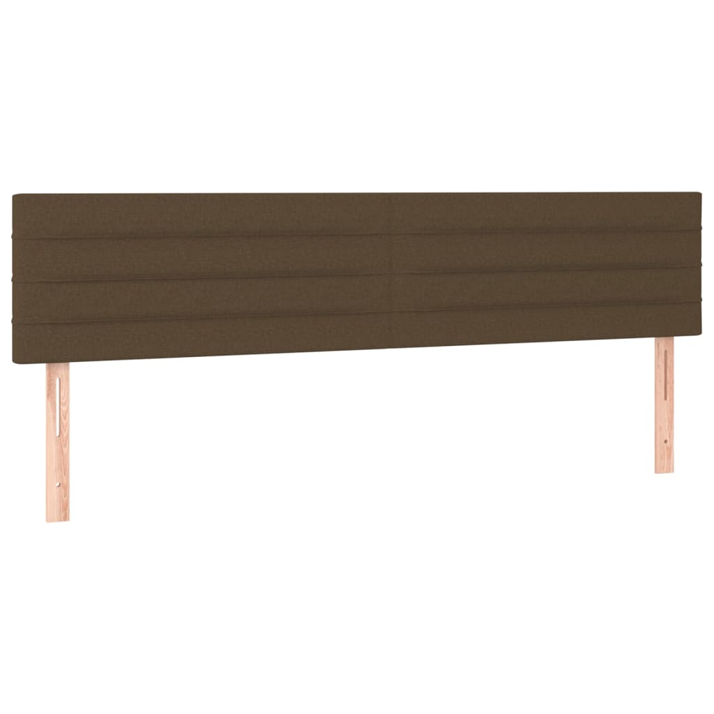 vidaXL Cabeceros tela marrón oscuro 160x5x78/88 cm
