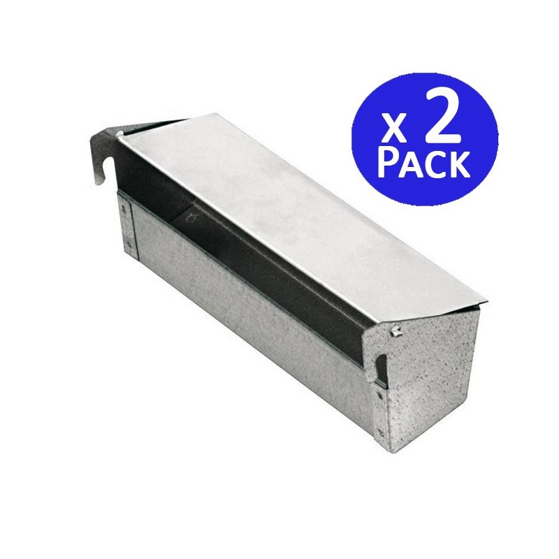 SUINGA Pack 2 Comedero Chapa Galvanizada para Pájaros y Canarios, 22x6x8 cm - Alimentador para Aves