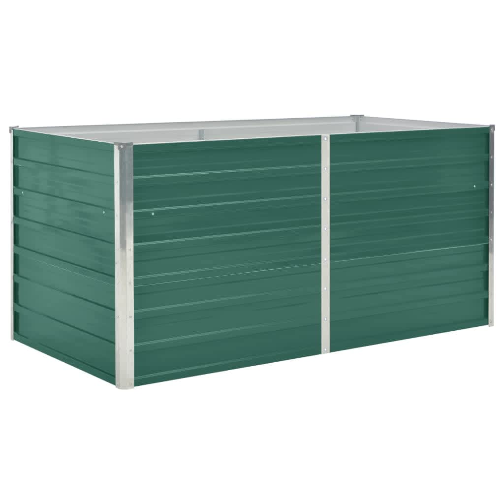 vidaXL Arriate de jardín de acero galvanizado verde dimensiones 320 x 80 x 77 cm,  320 x 80 x 45 cm,  160 x 40 x 77 cm y mas