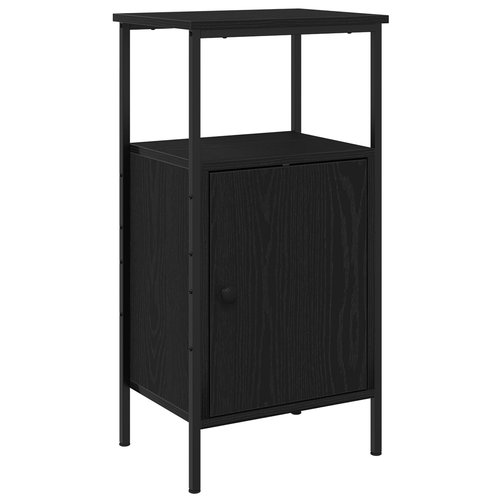 Mesas de Noche vidaXL 2 pcs Negro Roble 41x31x80 cm Madera de ingeniería