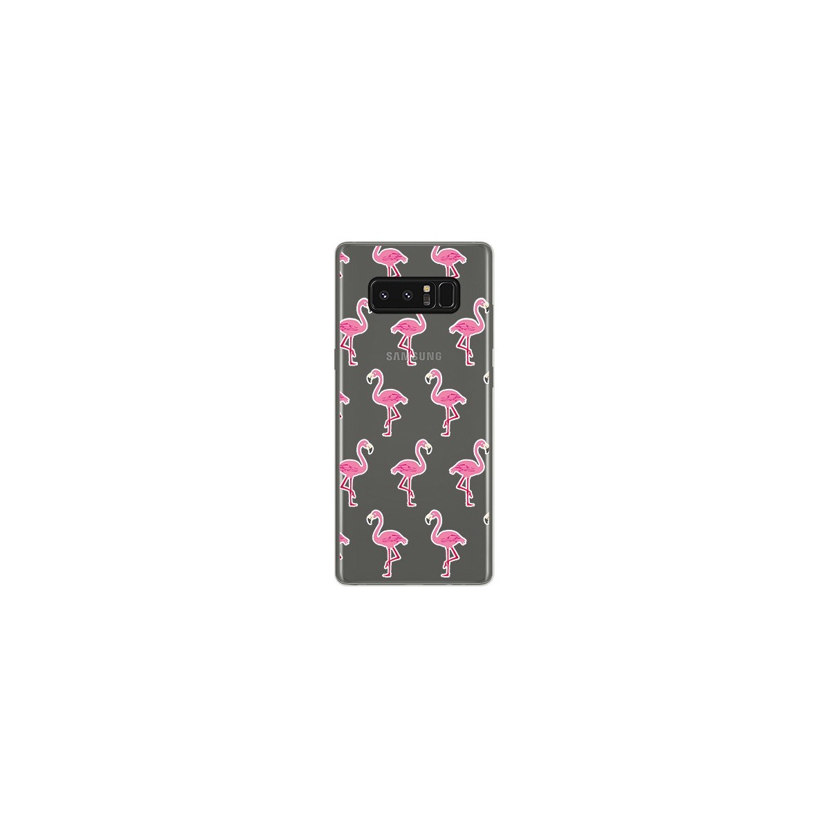 Tumundosmartphone Funda Gel Transparente para Samsung Galaxy Note 8 Diseño Flamenco Dibujos