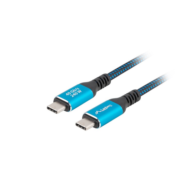 Lanberg - CA-CMCM-45CU-0020-BK cable USB 2 m USB C Negro, Azul CA-CMCM-45CU-0020-BK