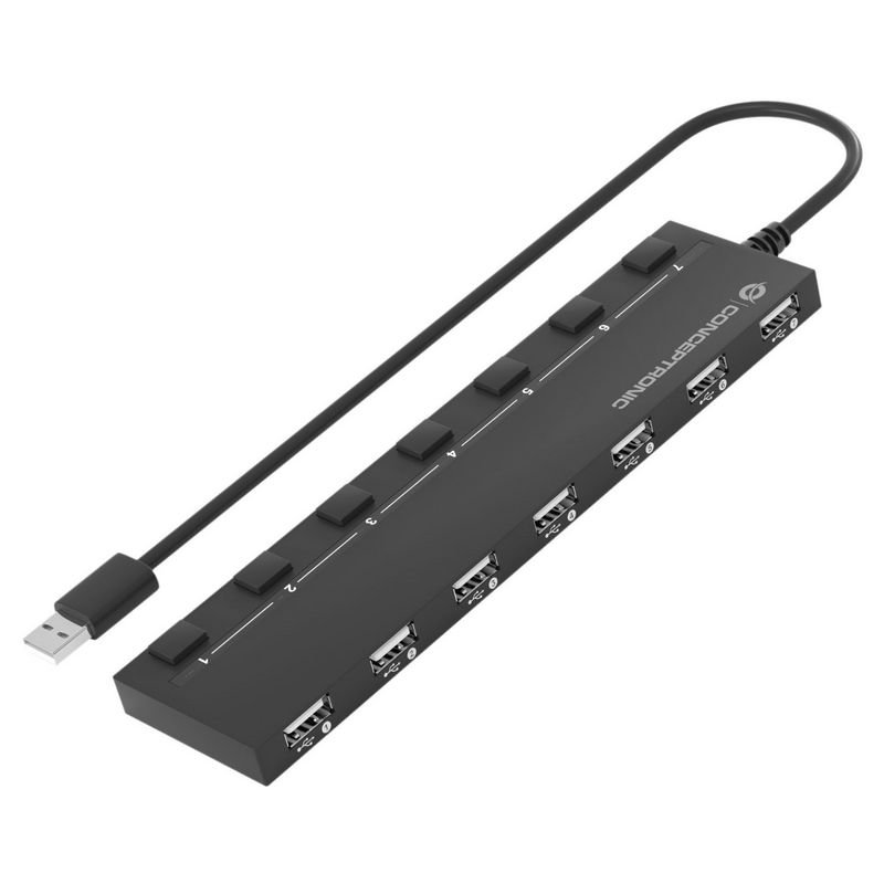 Conceptronic hubbies08b usb 2.0 hub 7x ports with switches