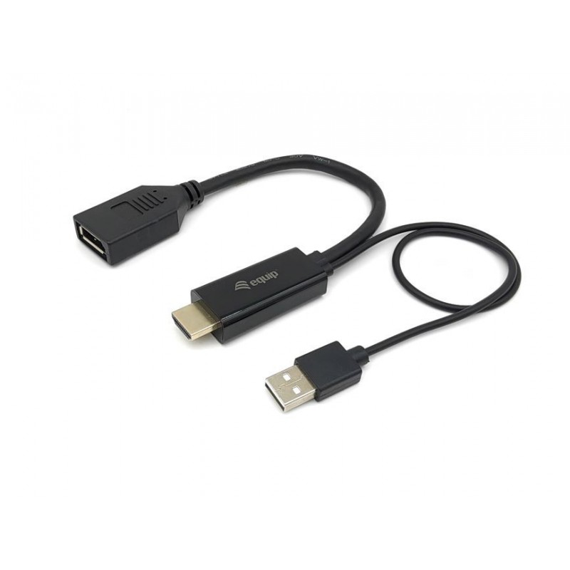Equip - 119039 adaptador de cable de vídeo 0,15 m HDMI tipo A (Estándar) DisplayPort Negro 119039