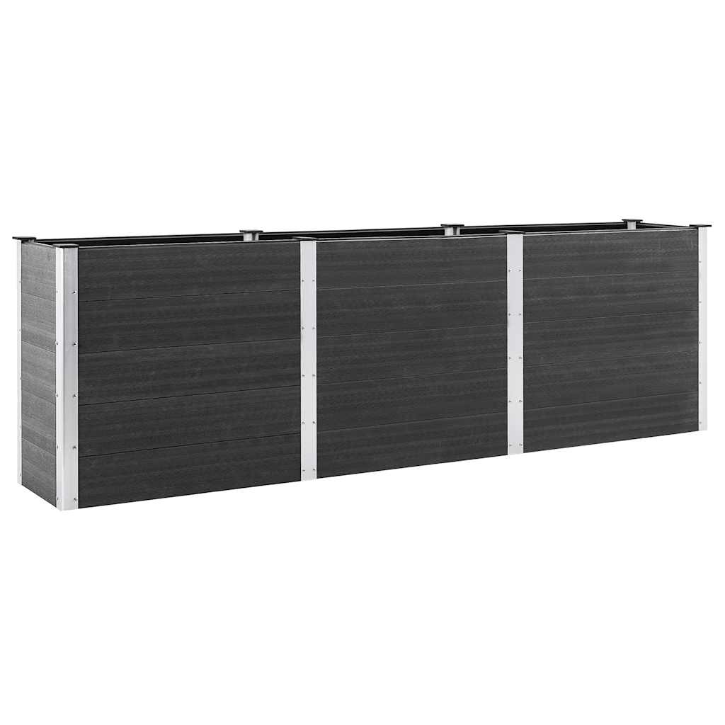 vidaXL Arriate de WPC y Aluminio Gris Macetero Grande de Jardín Multitalle