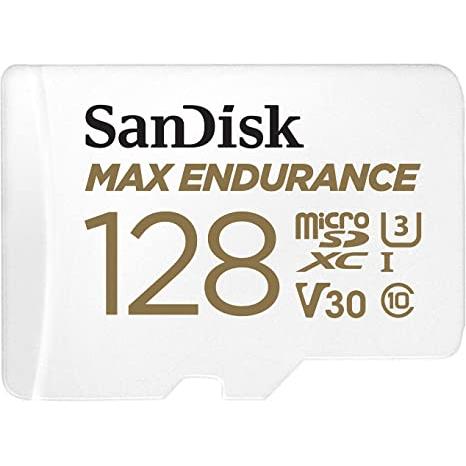 Sandisk MAX Endurance Tarjeta de Memoria Microsdhc 128GB para Videovigilancia y Control del Hogar con Adaptador SD