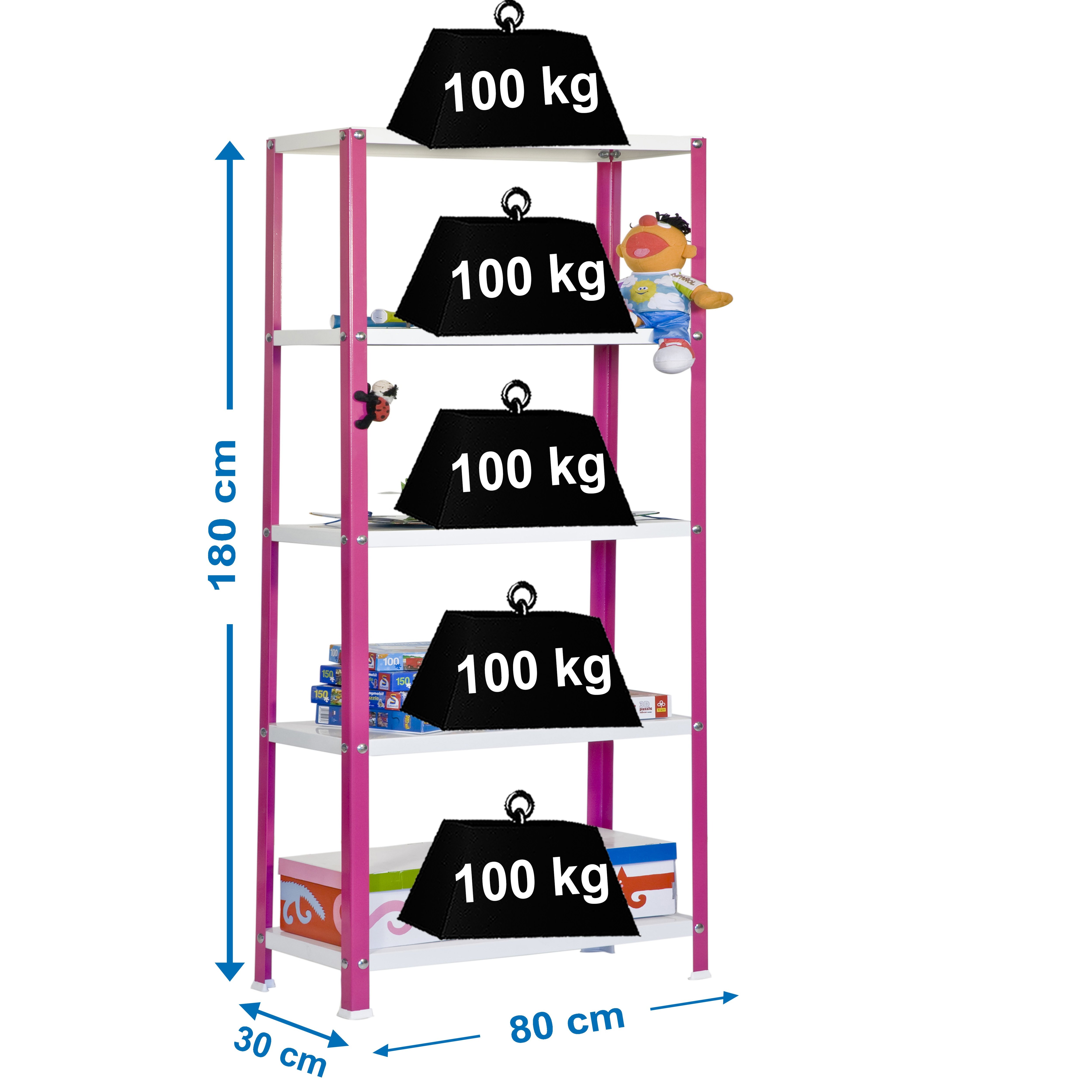Estantería SIMONRACK Simonhome classic mini 5/300 rosa/blanco