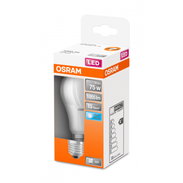 Osram - Bombilla LED A60 CLASSIC 10 W E27 con luminosidad 1060 lm, 840 K (blanca cálida), duración 10.000 h, ideal para lámparas de techo, mesita de noche y salón