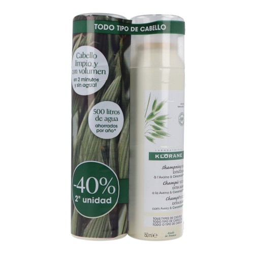 Klorane Champ Seco Avena Todos Cabellos 150 Ml Duplo 2ª Ud 40 %.