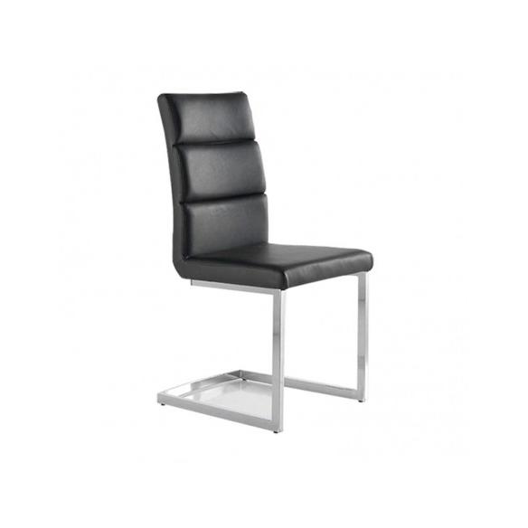 Momma Home Pack 2 Sillas Comedor Negras Polipiel Milo 45x59x97h Cm