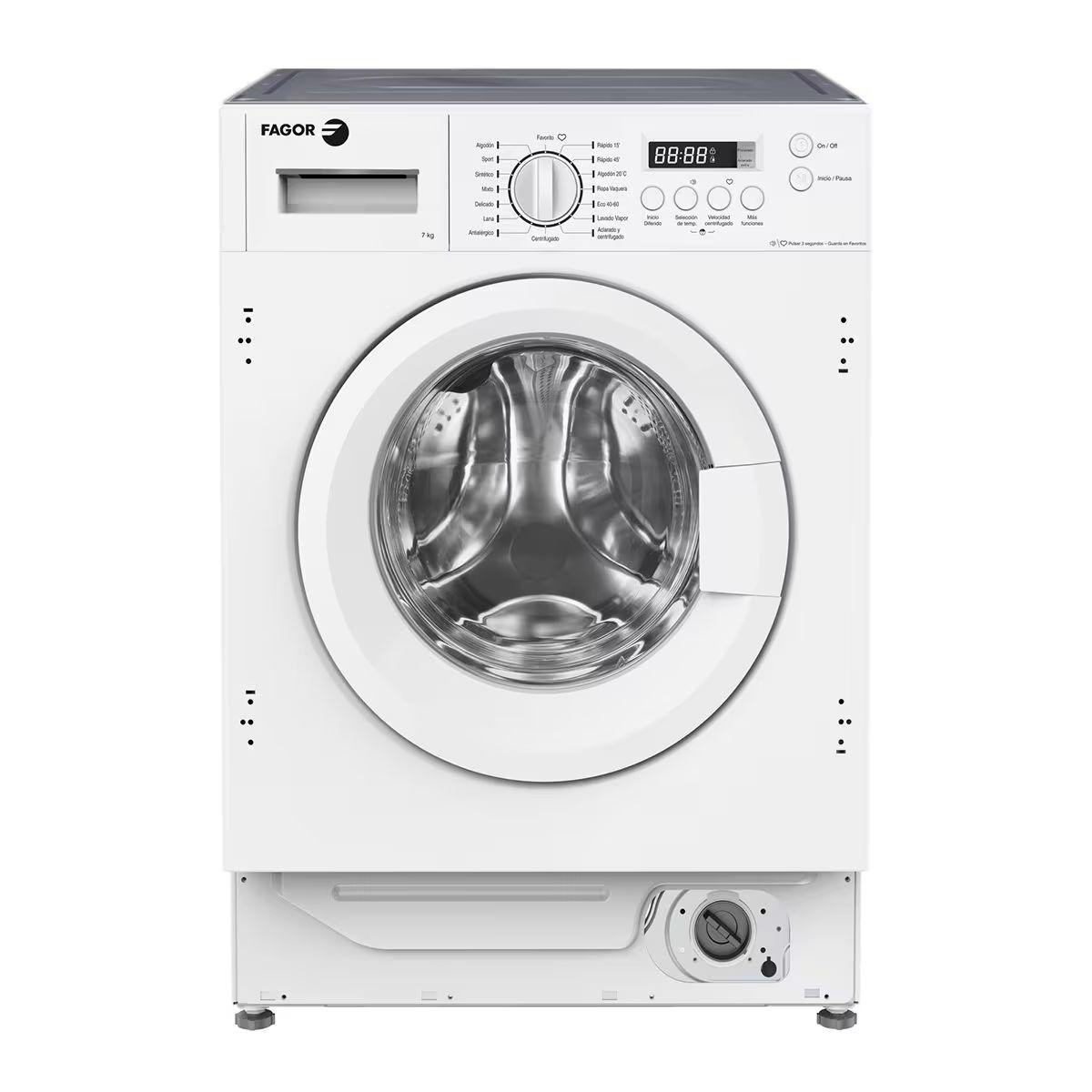 Lavadora Integrable FAGOR 3FE-7514IT de 7Kg Clase D y 1200Rpm  | Blanco, Motor Inverter