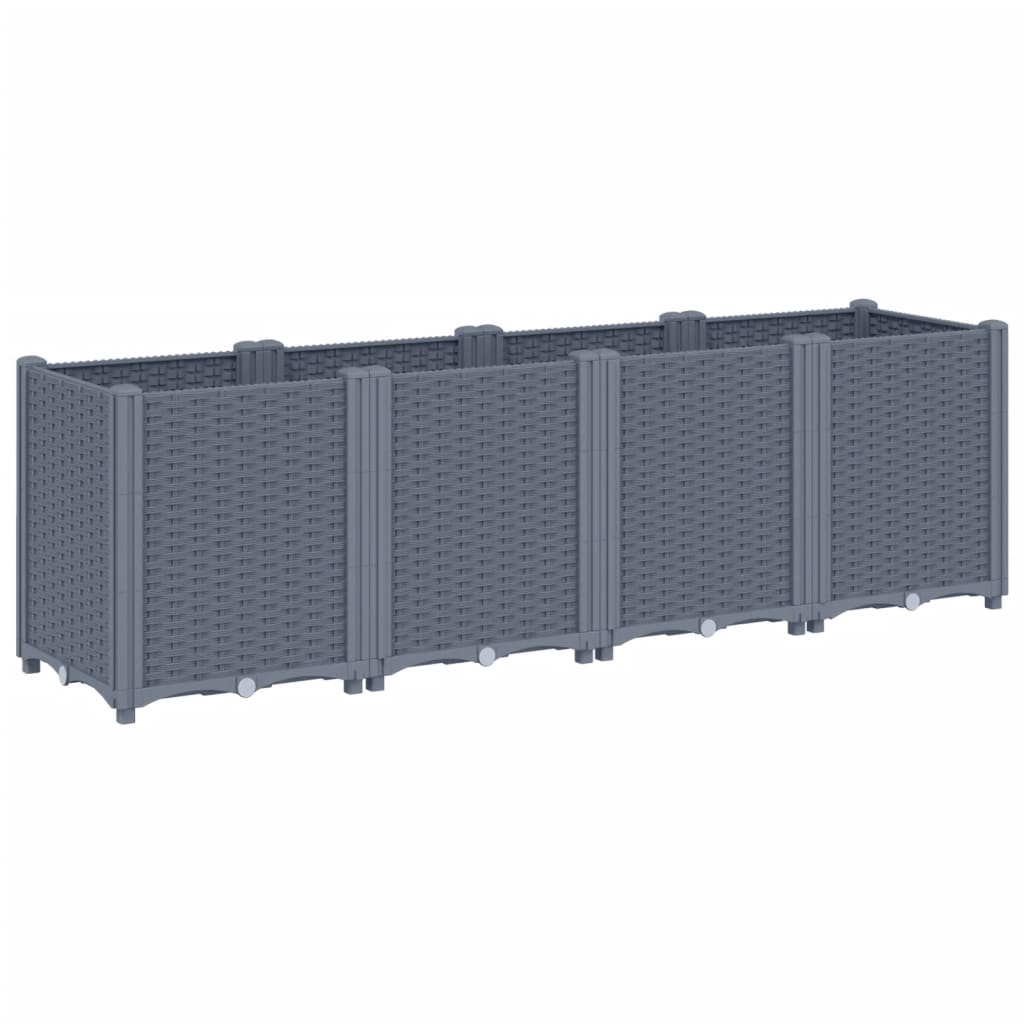 vidaXL Jardinera PP 160x40x53 cm Color Gris,  Gris claro,  y mas