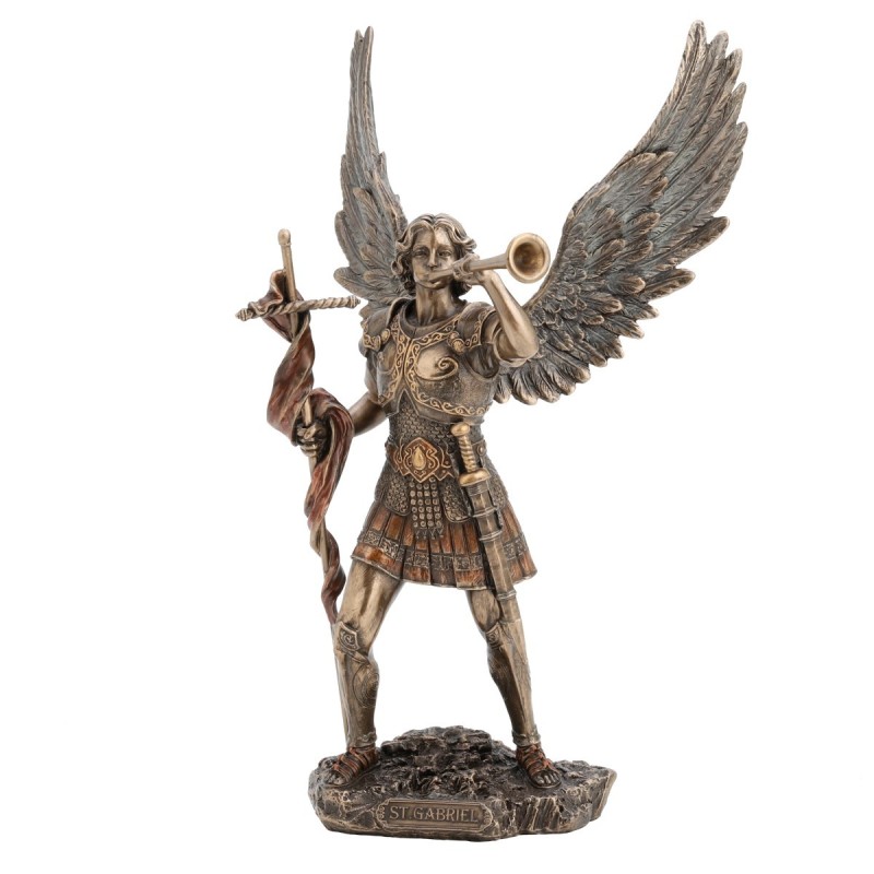 SIGNES GRIMALT Figura Arcángel San Gabriel Dorado de Resina para Decoración de Interior y Exterior