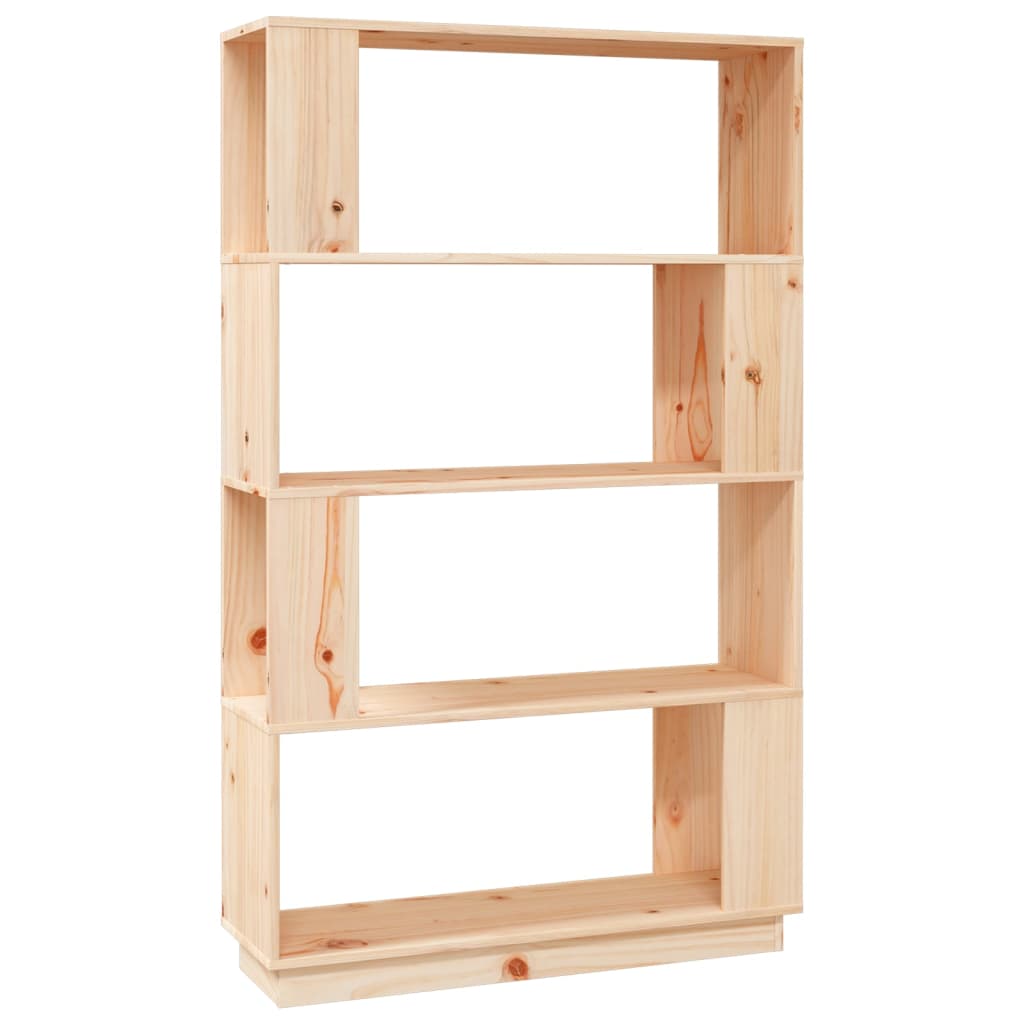 vidaXL Estantería/divisor de espacios madera maciza pino 80x25x132 cm Natural, Blanco, Gris Mueble Almacenaje Estantería para Oficina, Estudio, Dormitorio Estantería/Librería/ mueble de Almacenamiento