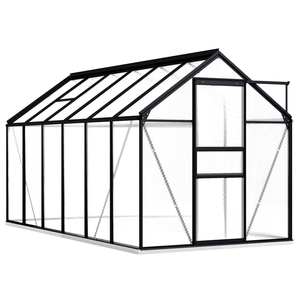 vidaXL Invernadero con Estructura de Aluminio Gris Antracita Caseta Dimensiones 190x70x202 cm (1, 33 m²),  190x130x202 cm (2 y mas