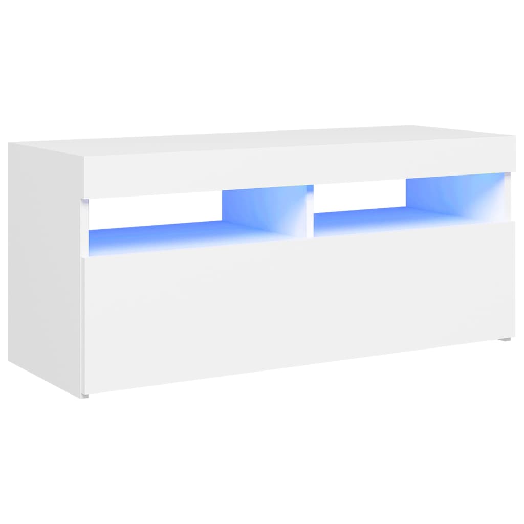 vidaXL Mueble de TV con luces LED 90x35x40 cm, Mueble de Salon, Mueble TV, Mueble TV salon, Mesa de TV, Mueble tele
