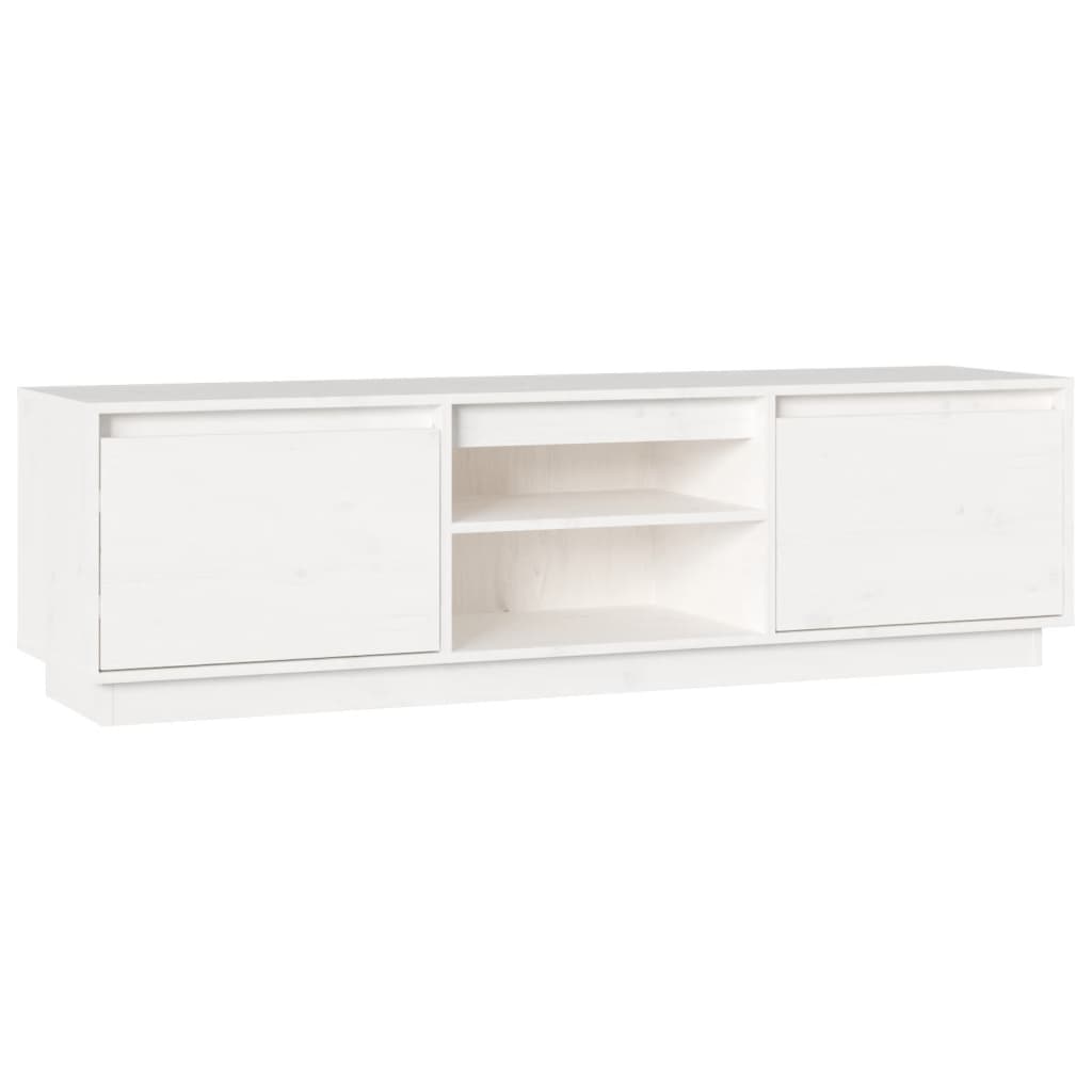 vidaXL Mueble de TV madera maciza de pino blanco 140x35x40 cm