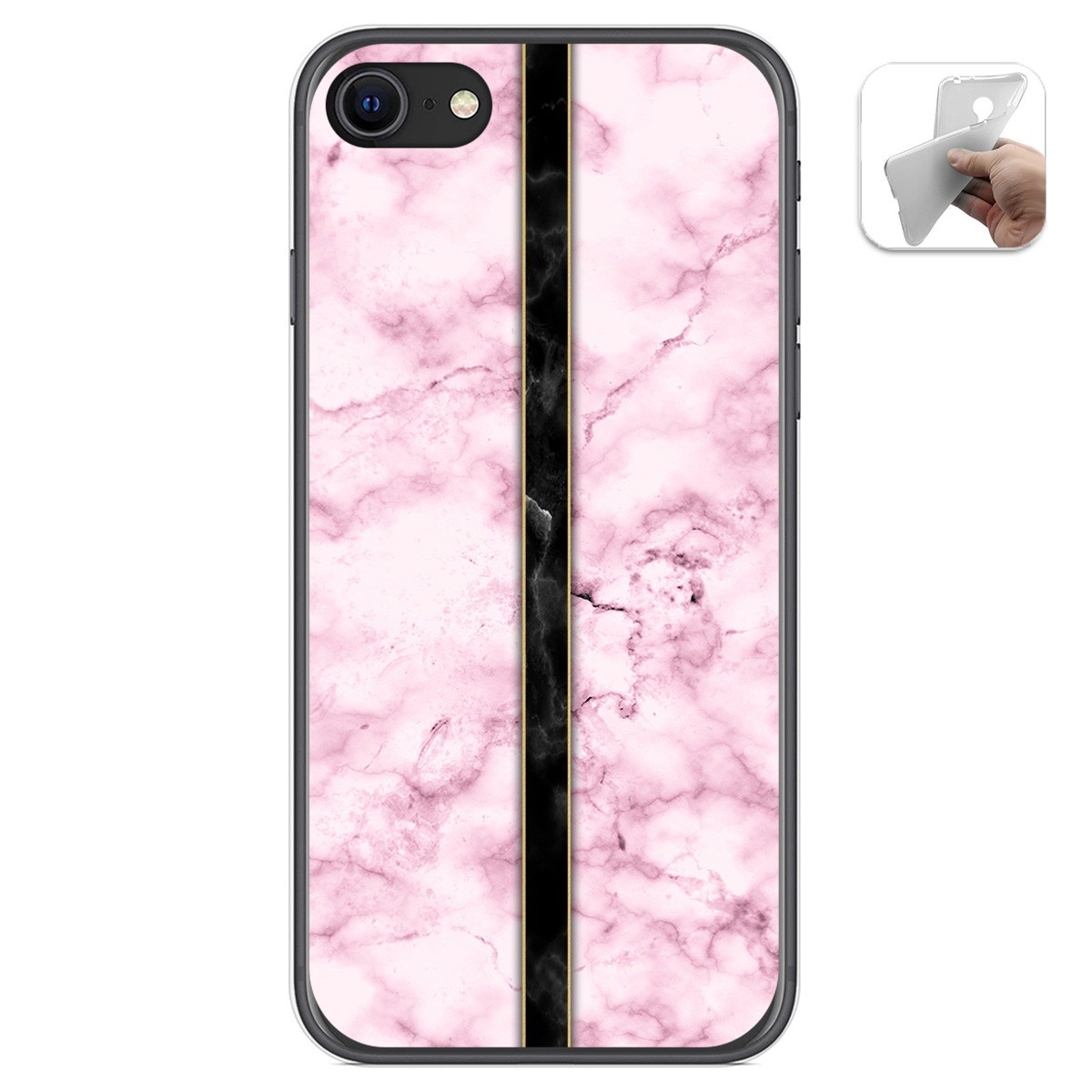 Tumundosmartphone Funda Gel Tpu para Iphone SE 2020 diseño Mármol 04 Dibujos