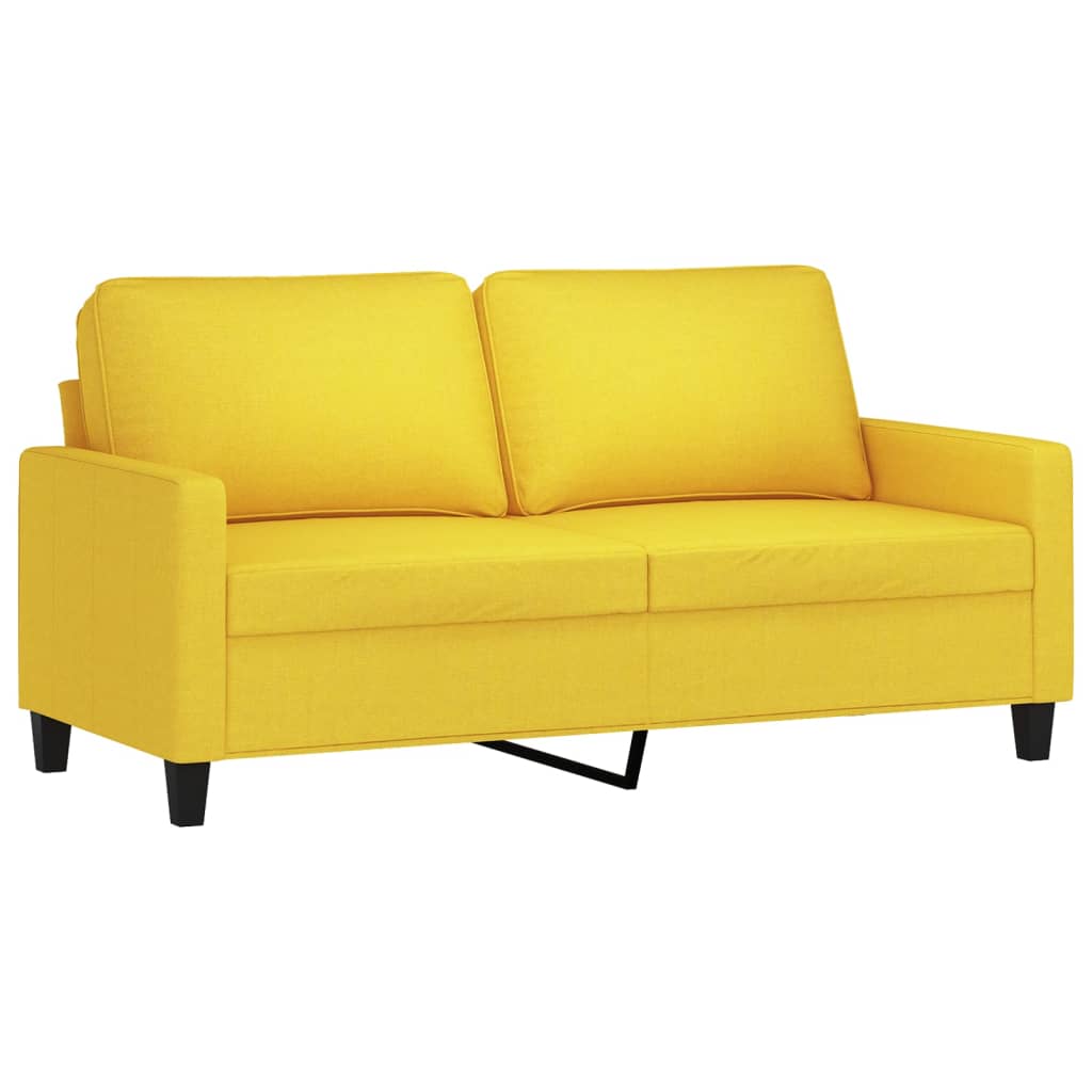 vidaXL Sofá de 2 plazas de tela amarillo claro 140 cm