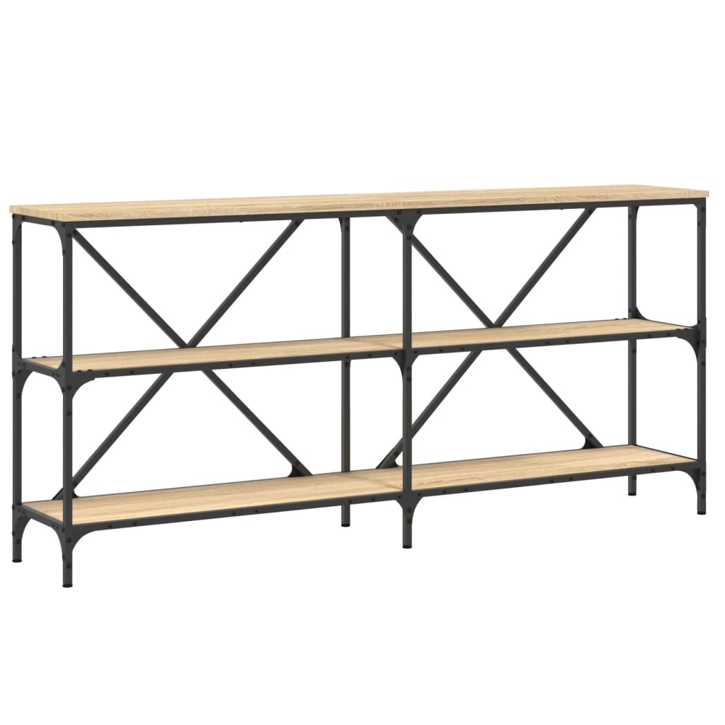 Mesa consola hierro madera ingeniería roble Sonoza 160x30x75 cm