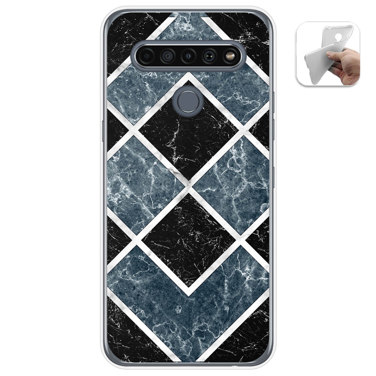 Tumundosmartphone Funda Gel Tpu para Lg K61 diseño Mármol 06 Dibujos