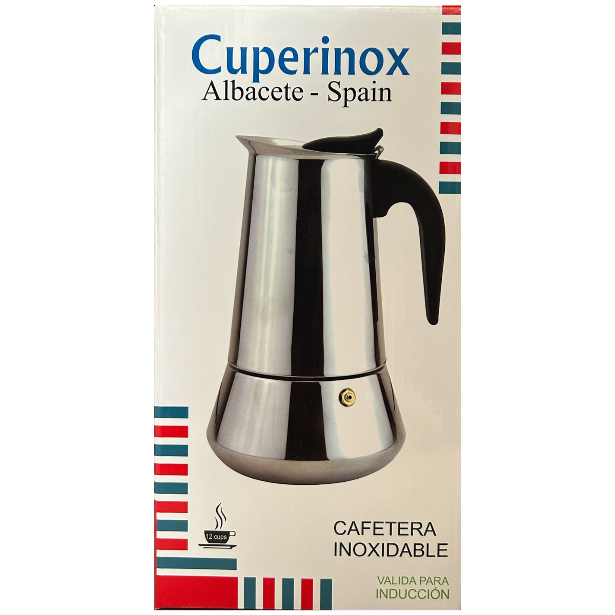 XHC BRICO  Cafetera de inducción - Con Filtro - Distintos tamaños - Acero Inoxidable  Marca Cuperinox