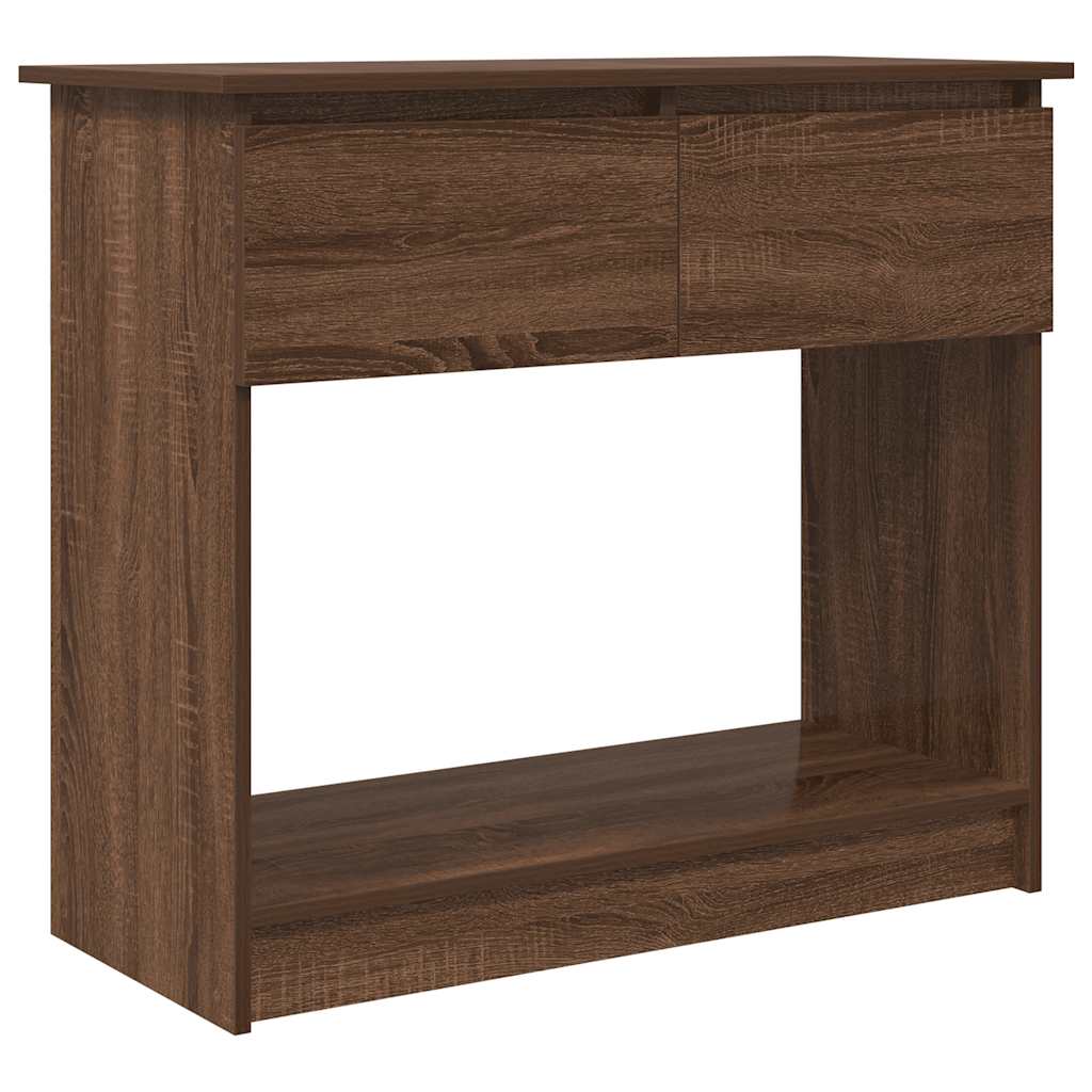 vidaXL Mesa consola con cajones roble marrón 85,5x38,5x74,5 cm